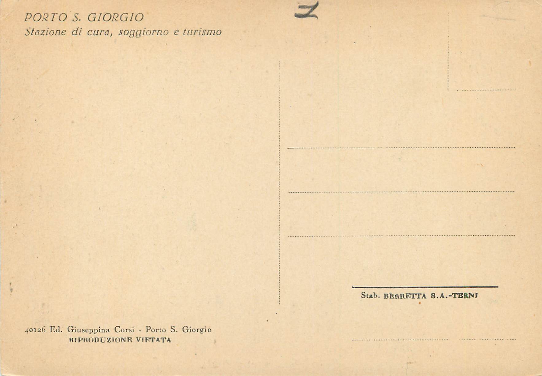 CPM Porto S. Giorgio Fermo - Viale Adua — Rückseite