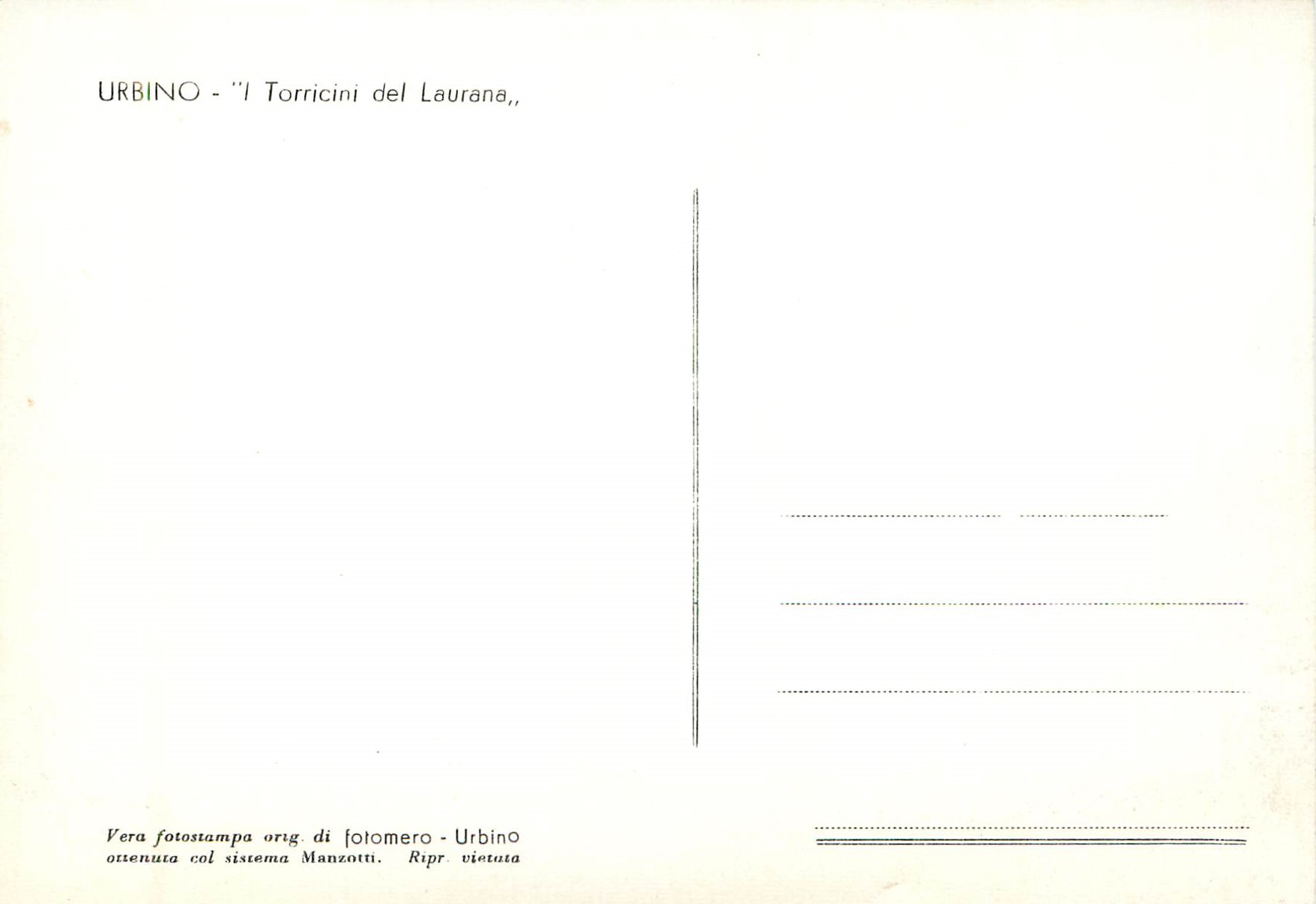 CPM Urbino - I Torricini del Laurane — Rückseite