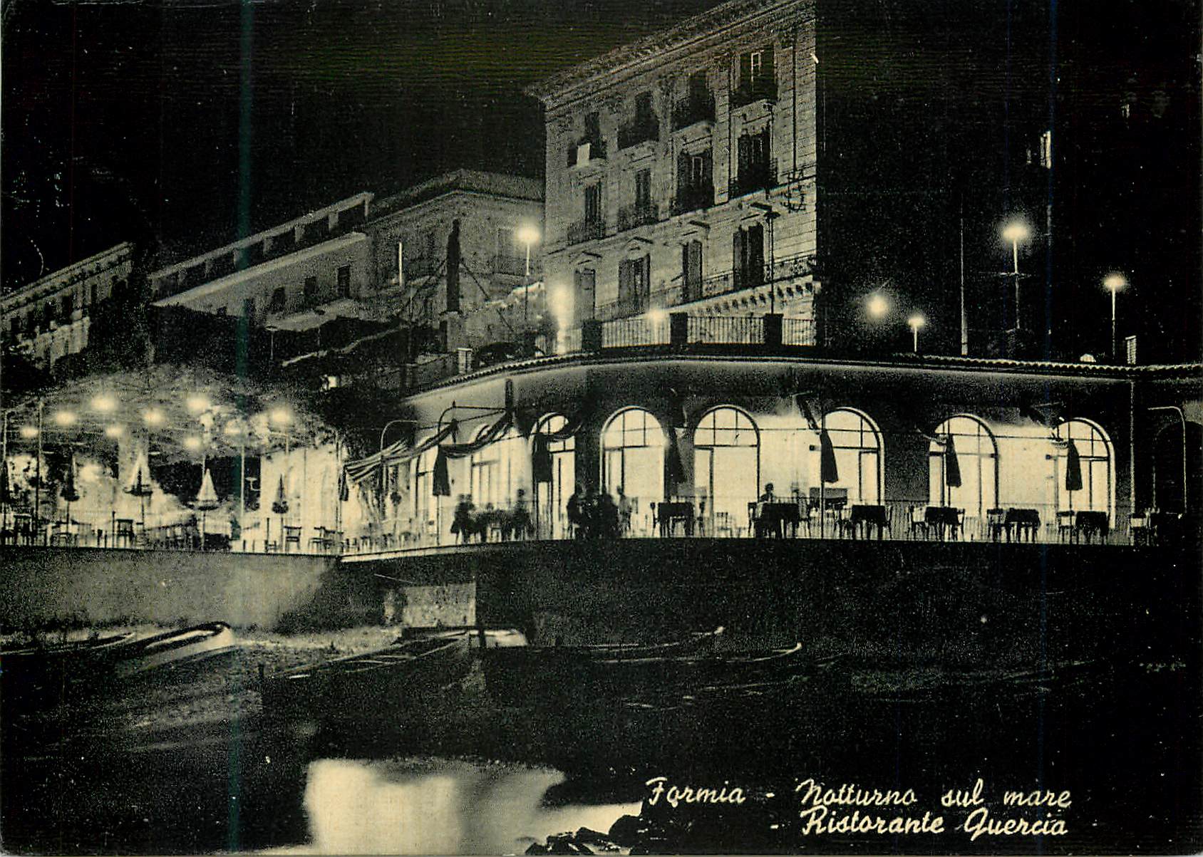 CPM Formia Latina - Restaurant Quercia - The sea by night