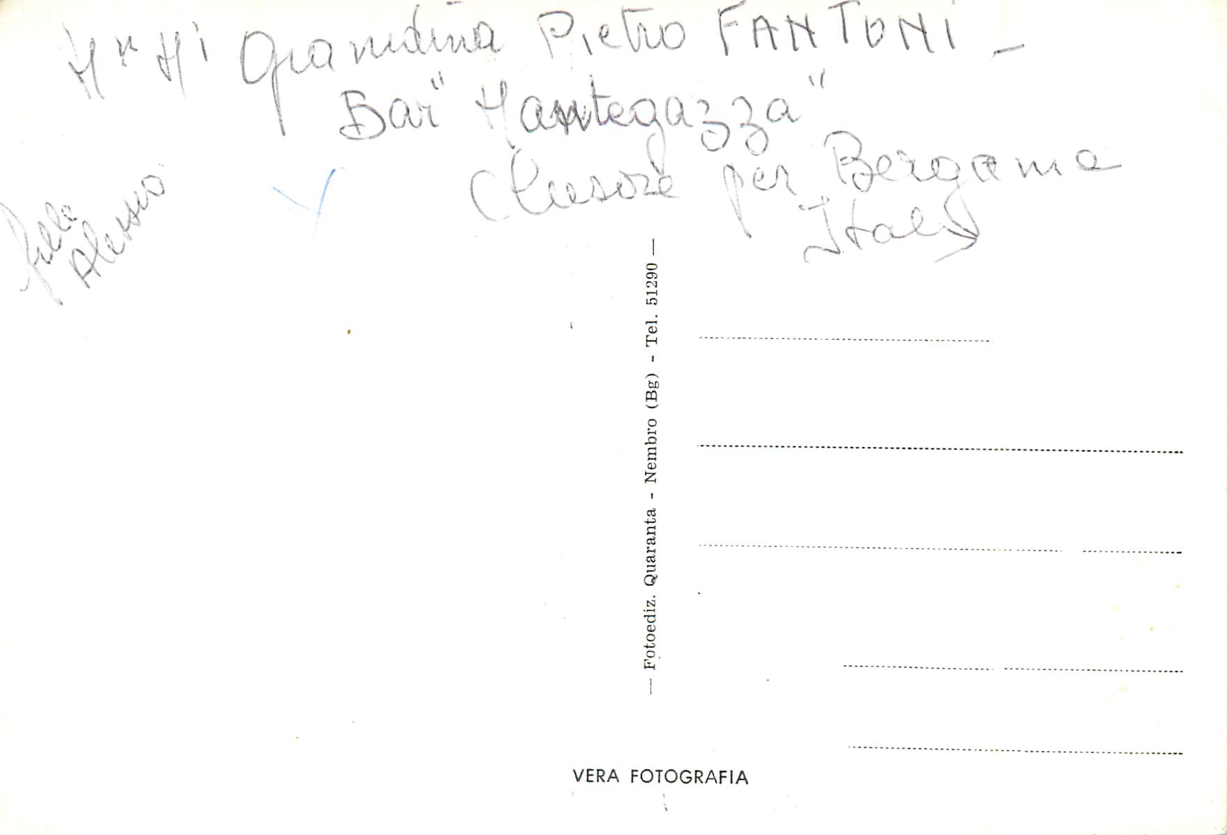 CPM Clusone Pasticceria Mantegazza S m 640 — Rückseite