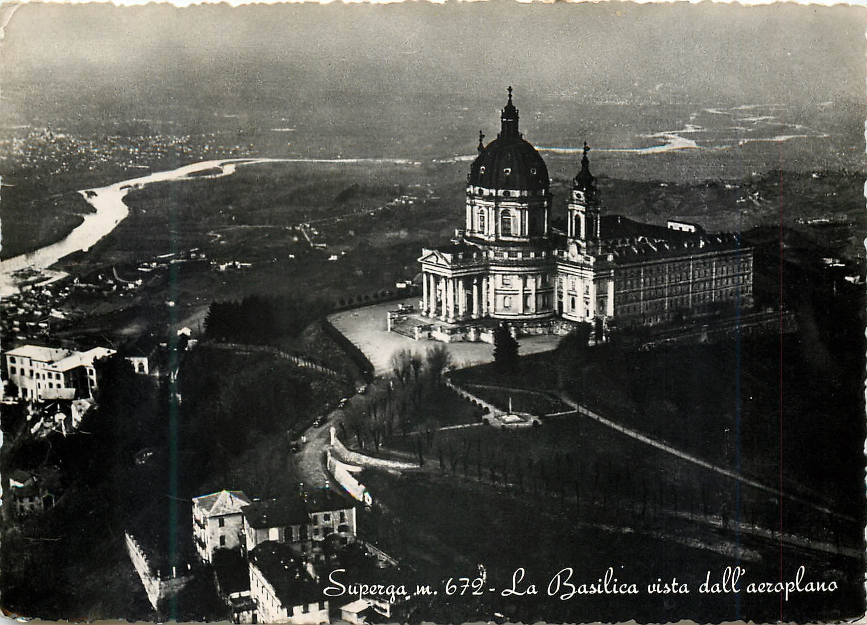 CPM Superga m 672 La Basilica Vista Dall'Aeroplano