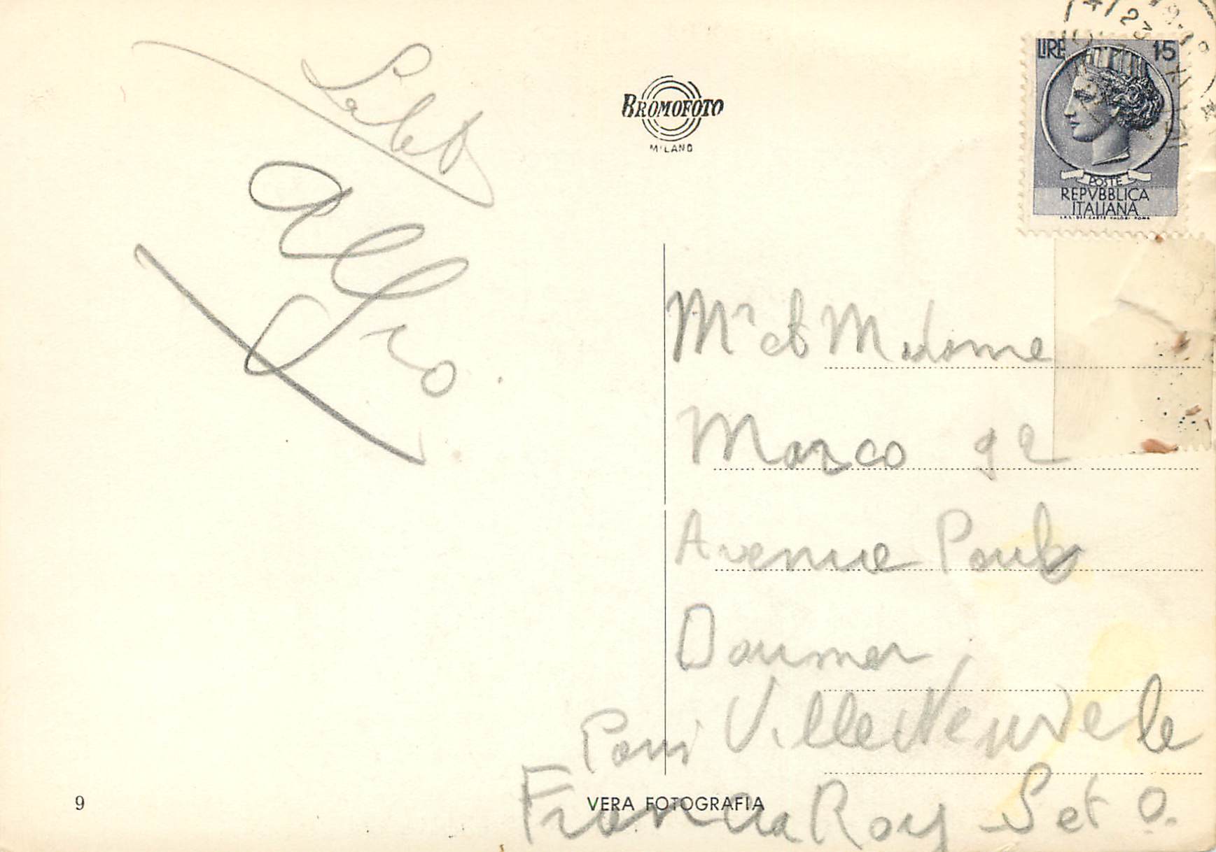 CPM Saluti Monza — Rückseite