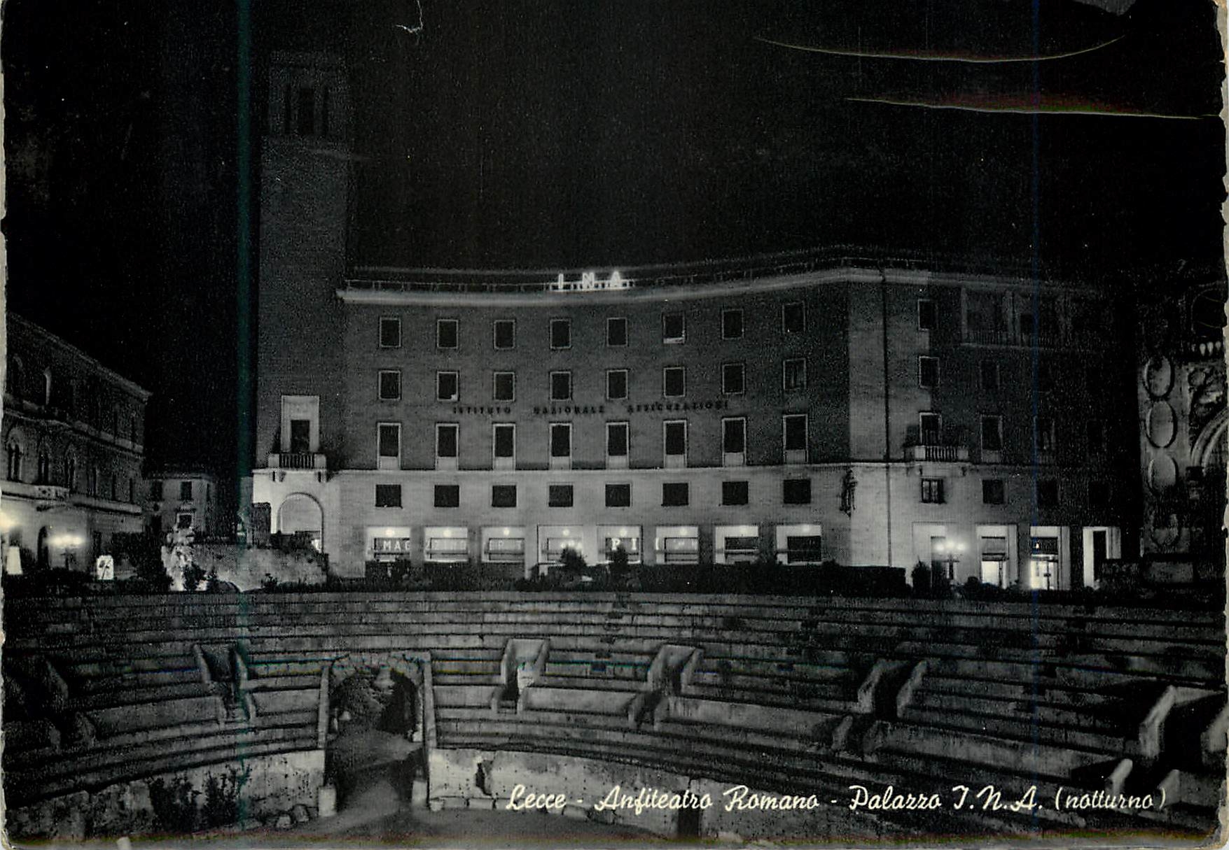 CPM Lecce Amphitheatre Romain Palais INA (de Nuit)