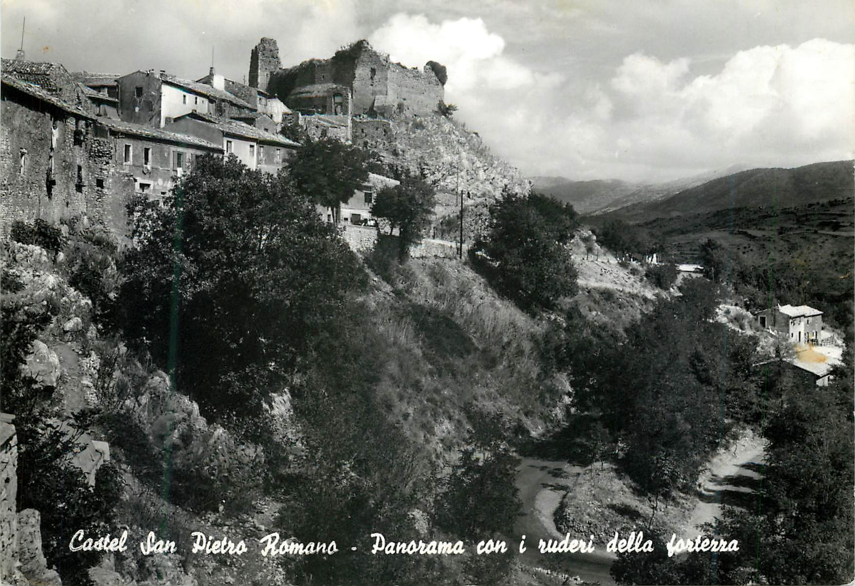 CPM Castel San Pietro Romano Panorama Con i Ruderi Della Fortezza