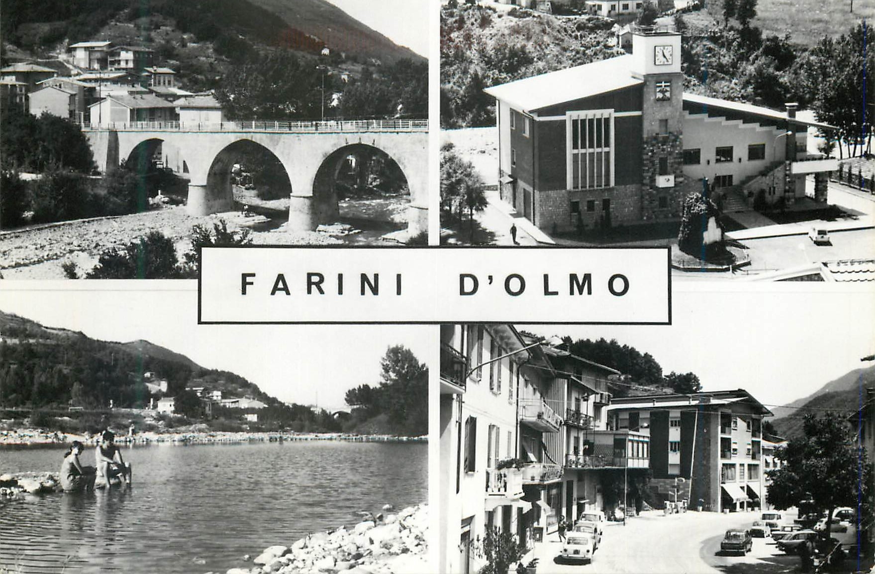 CPM Farini D'Olmo (Piacenza) m 426 Il Ponte Il Nouvo Comune Il Lago Via Roma