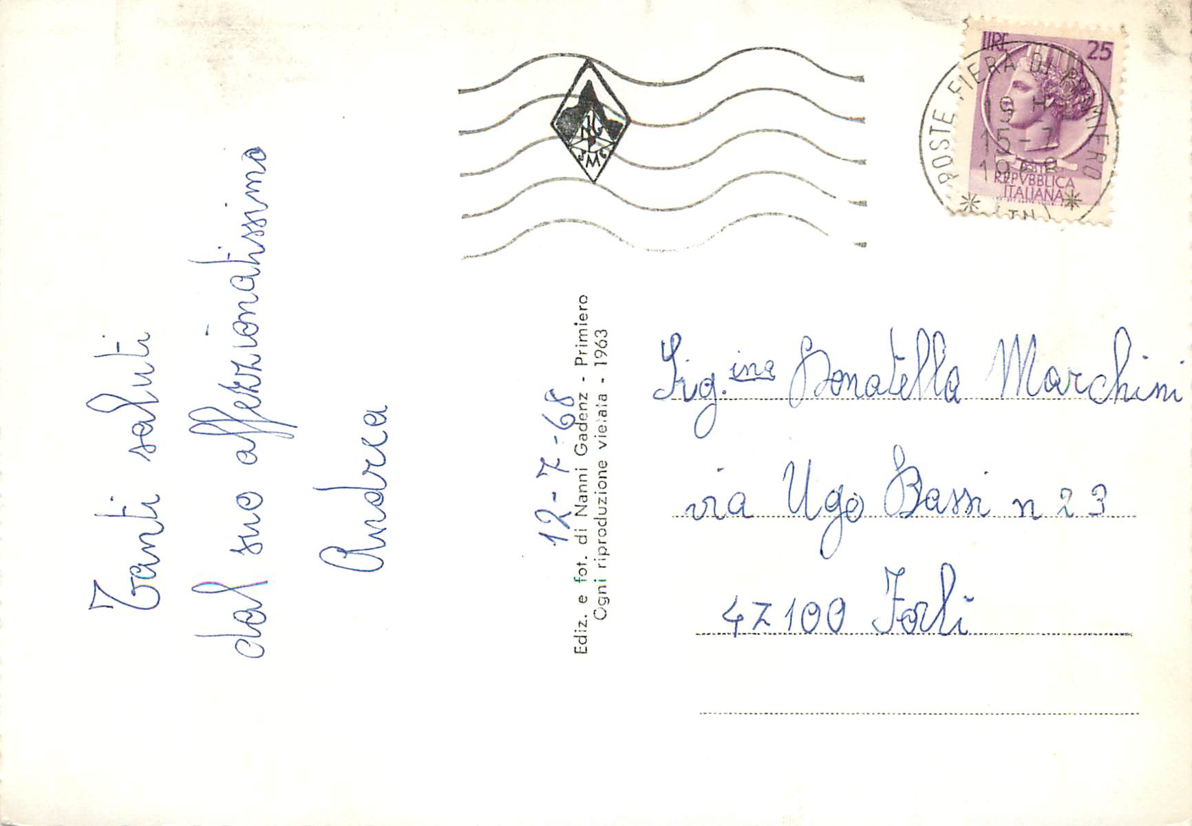 CPM Dolomiti Passo Cereda m 1370 (Primiero) Con Le Dolomiti Agordine — Rückseite