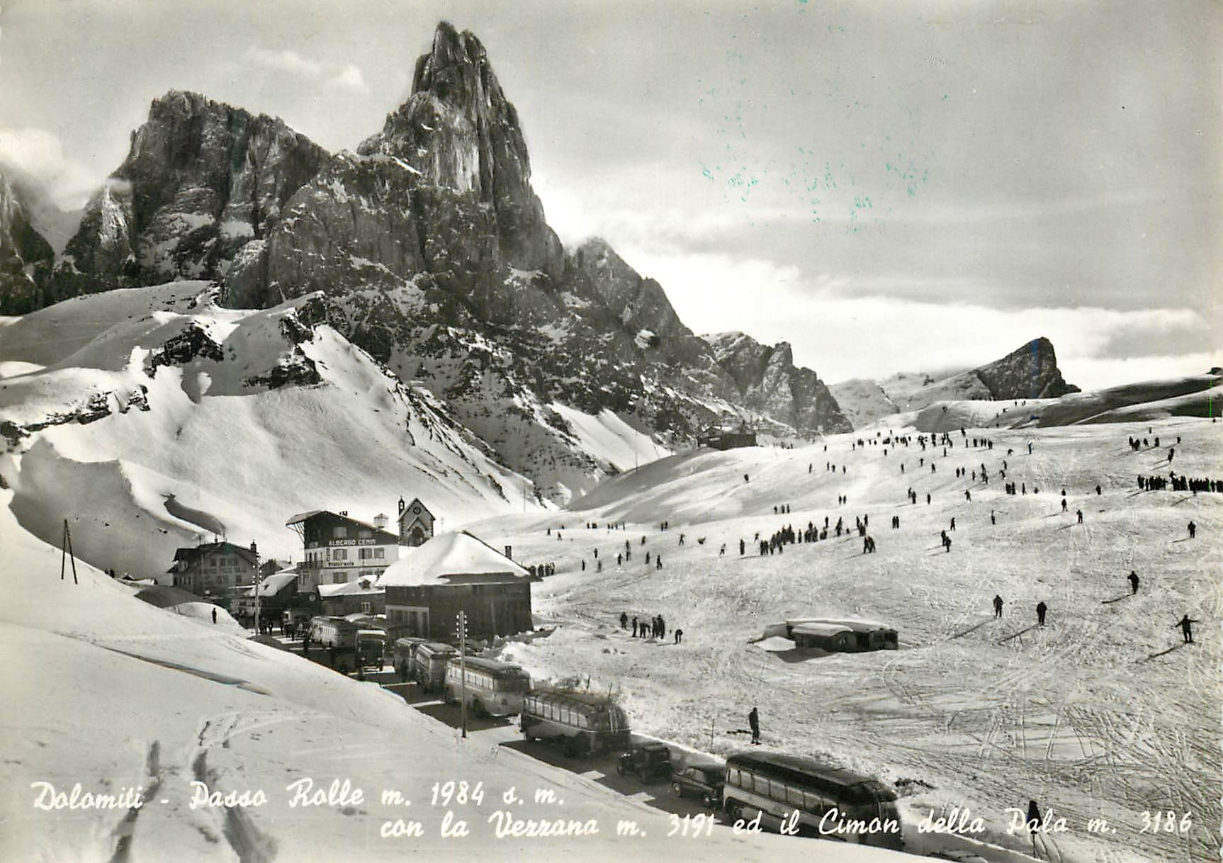 CPM Dolomiti Passo Rolle m 1984 s m Con La Vezzana m 3191 ed il Cimon della Pala