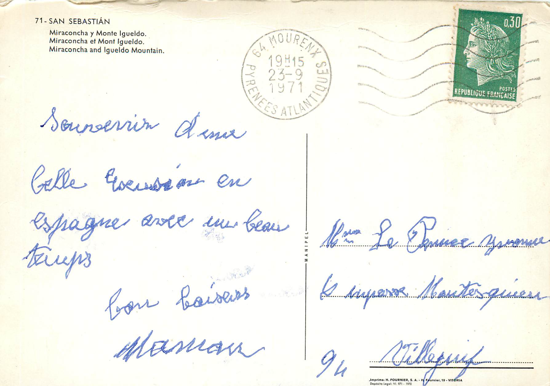 CPM San Sebastian Miraconcha et Mont Igueldo — Back
