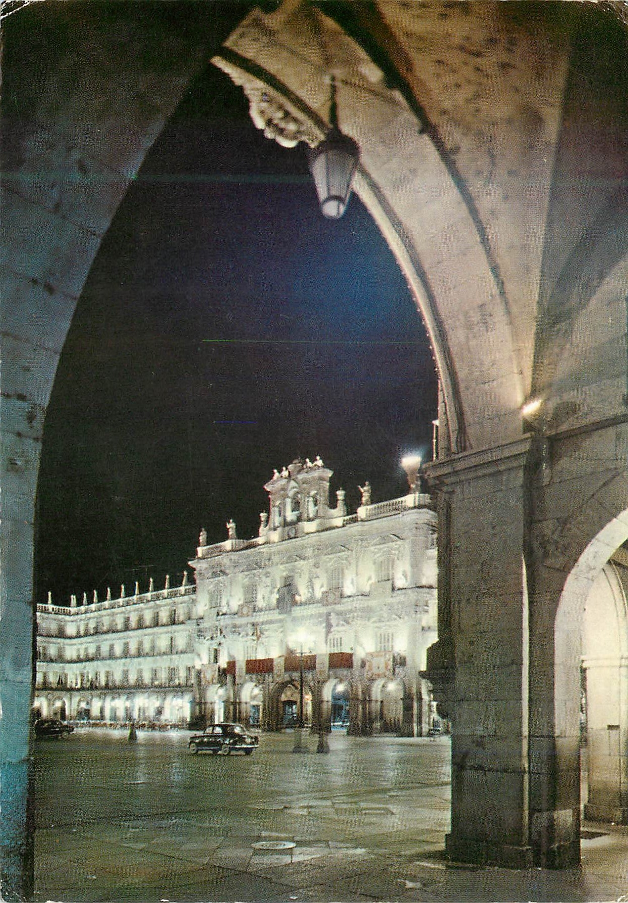 CPM Salamanca Grande Place et Hotel de Ville Illumines