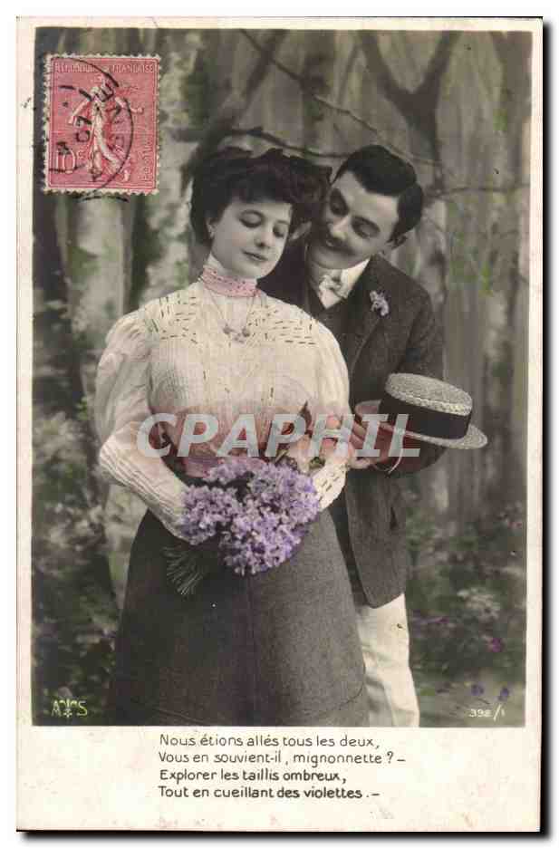 Fantaisie - Fantasy - couple - Nous etions alles tous les deaux vous en souvient-il mignonnette? Explore - CPA 
