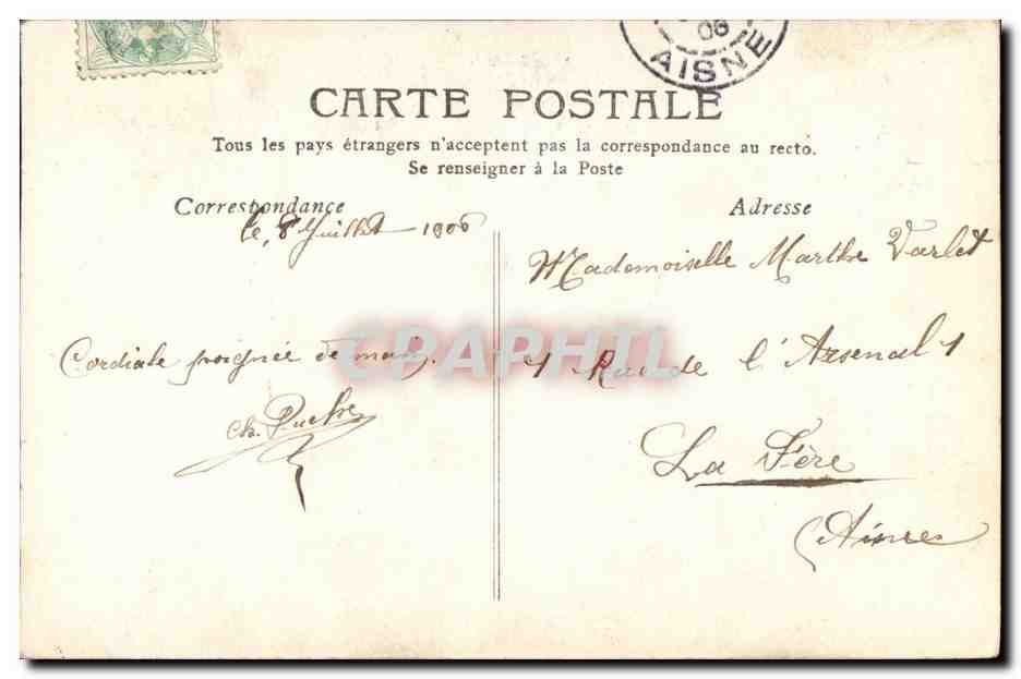 L'AUBERGE FLEURIE — escena de jardín con pareja — editor SESCAU PARIS — Reverso