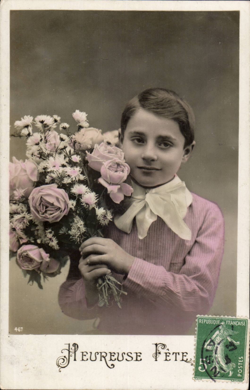 Fantaisie -Fantasy - Enfant - Heureuse Fete - garcon - rose - Edmond - CPA 
