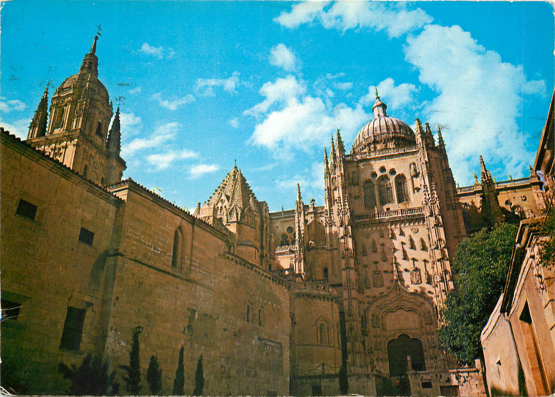 CPM Salamanca petite cour coupoles cathedrale et tour du coq