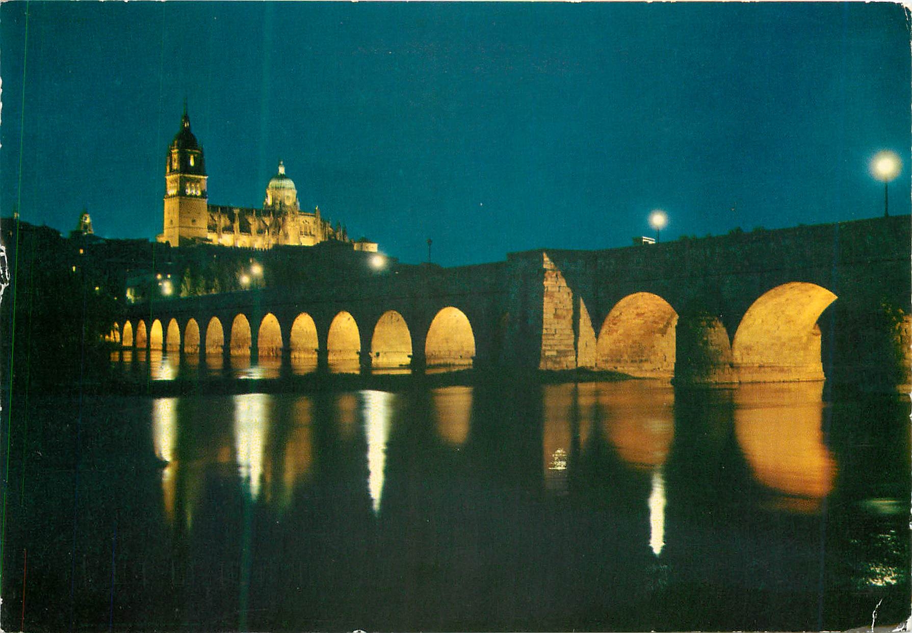 CPM Salamanca pont romain illumine