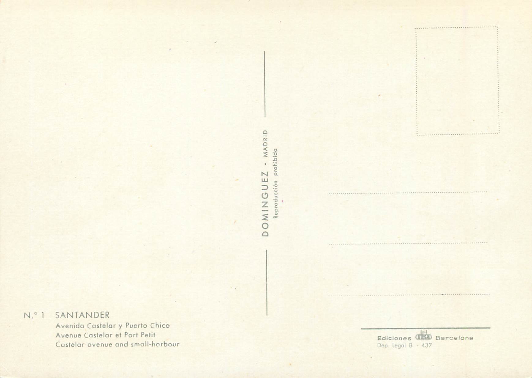CPM Santander avenue castelar et port petit — Back