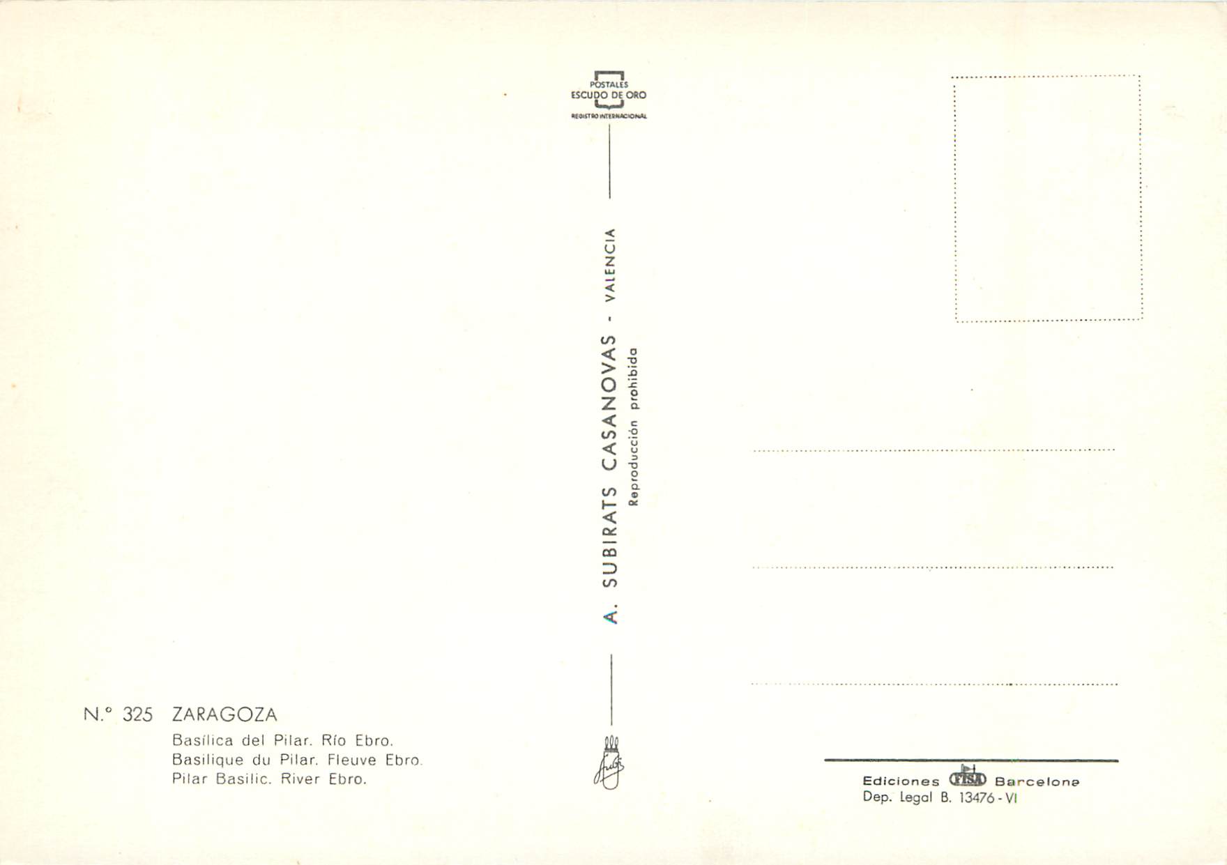 CPM Zaragoza basilique du pilar fleuve ebro Enfants Folklore — Back