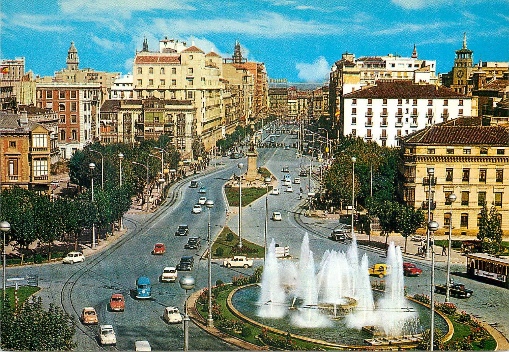 CPM Zaragoza place de paraiso et avenue de l'independance