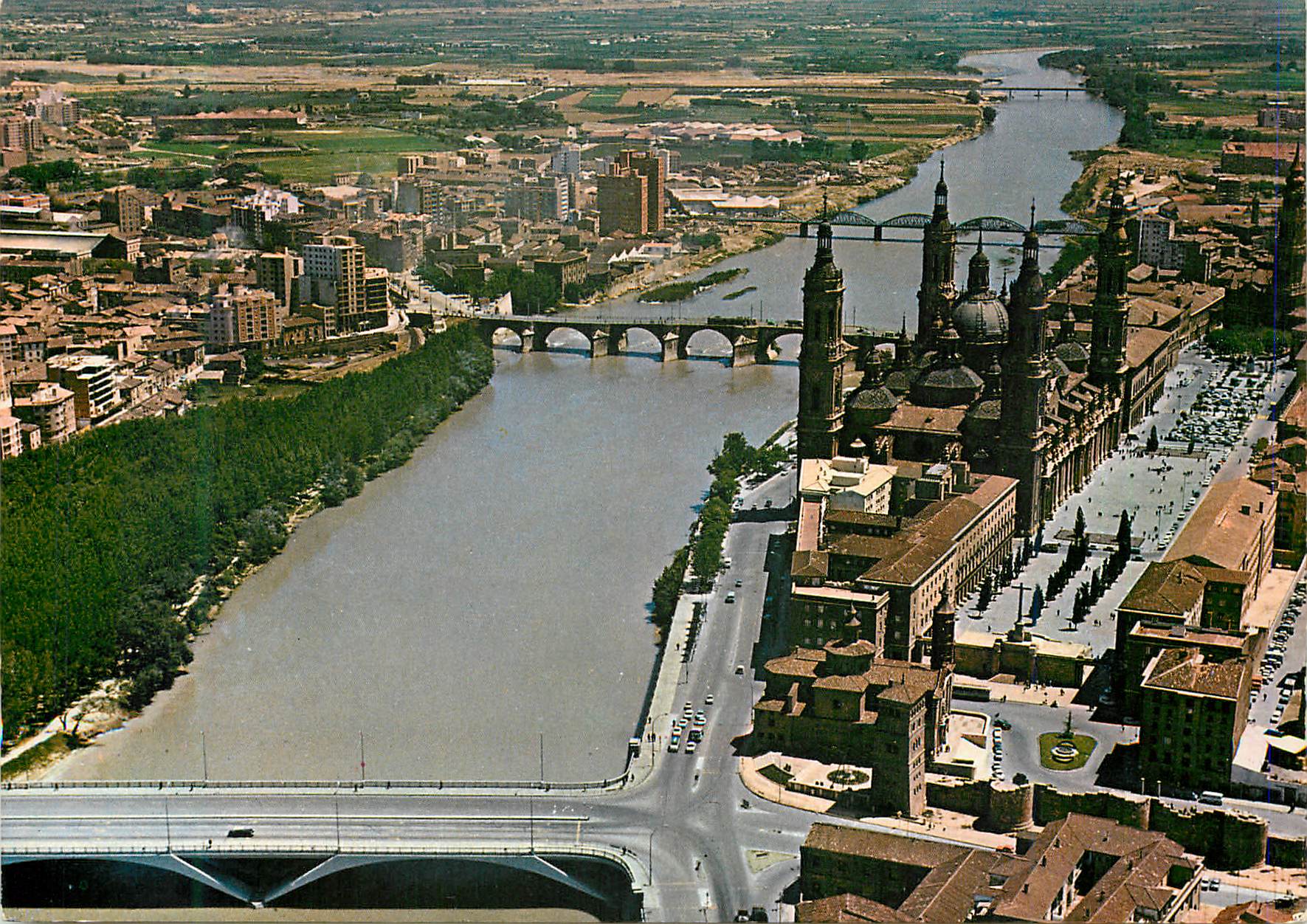 CPM Zaragoza pont de santiago et basilique du pilar