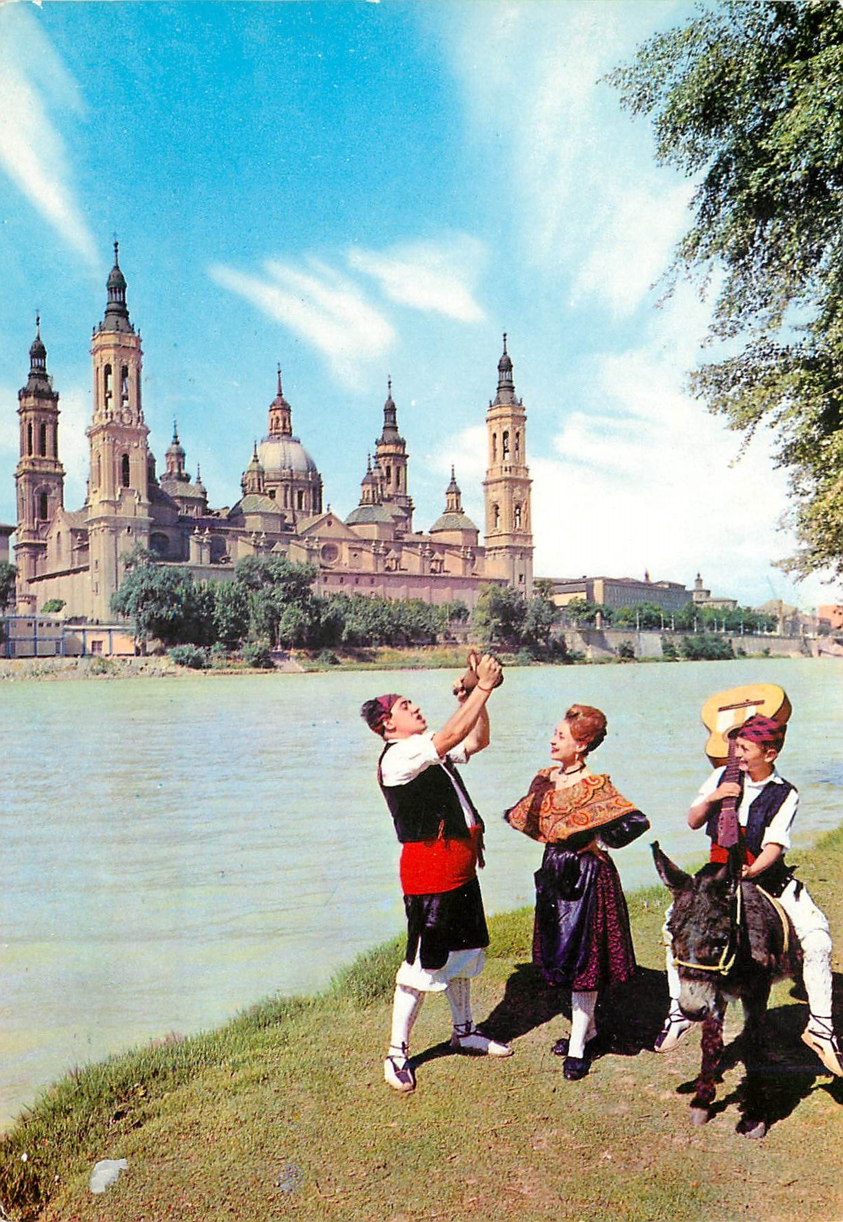 CPM Zaragoza groupe regional et forda basilique Folklore Ane Donkey