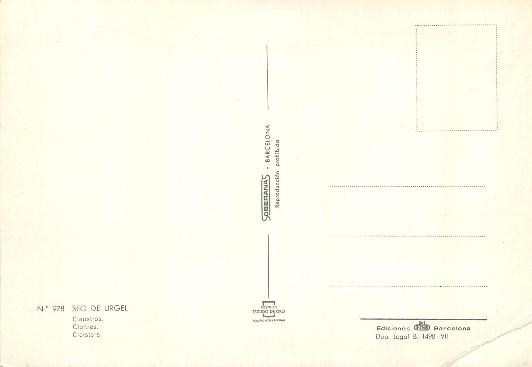 CPM Seo de urgel cloitre — Back