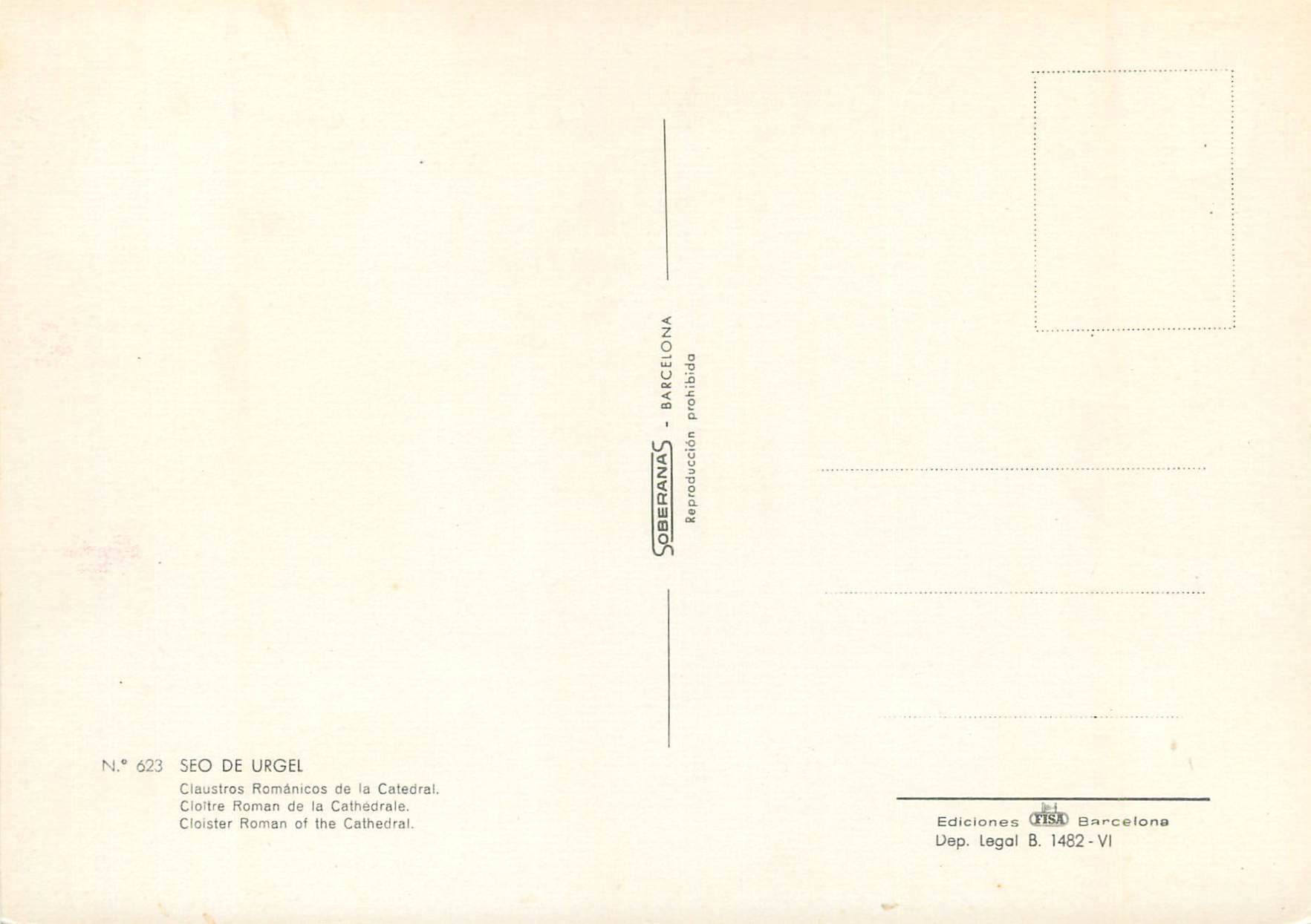 CPM Seo de urgel cloitre roman et la cathedrale — Rückseite