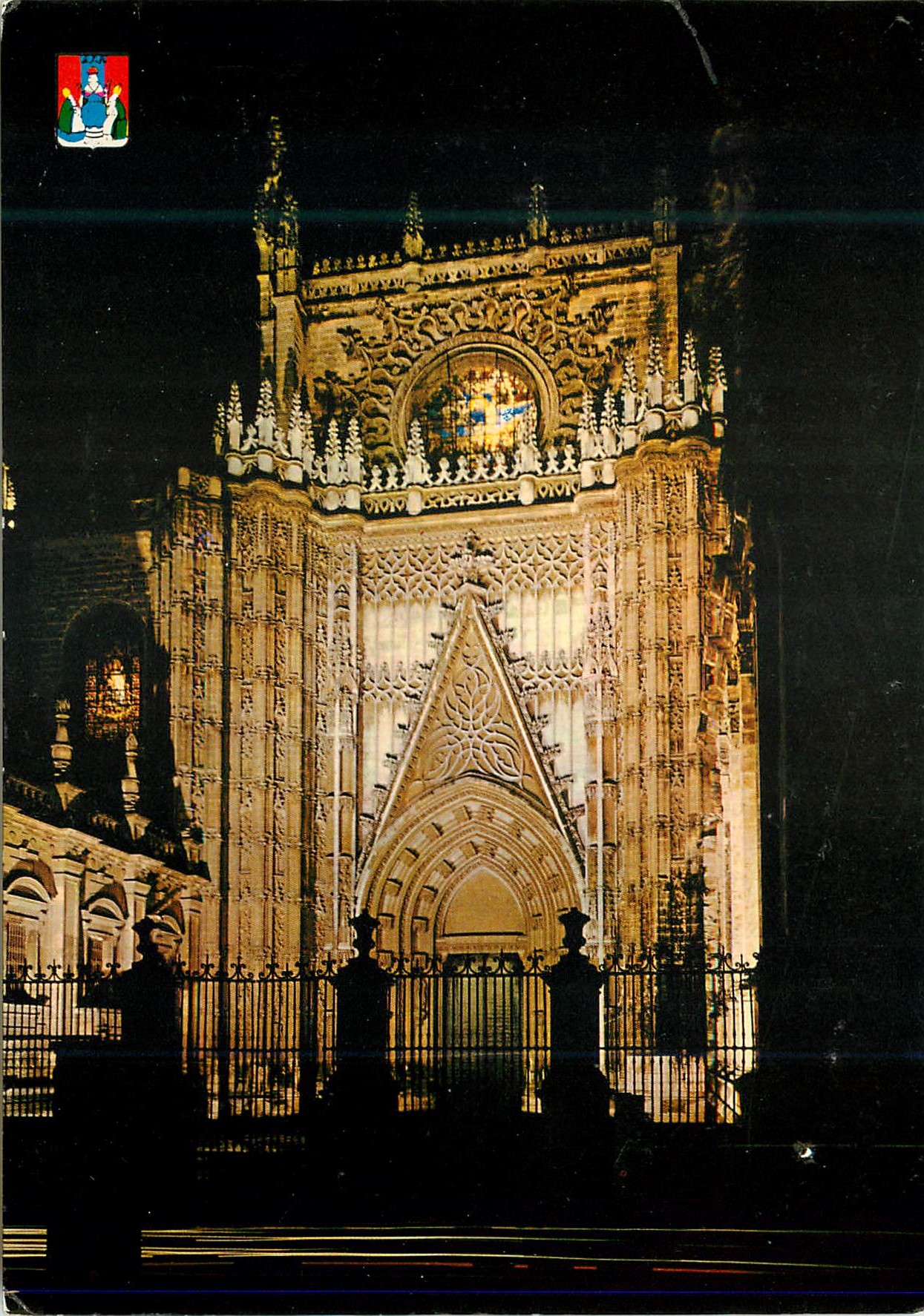 CPM Sevilla cathedrale porte du prince vue nocturne