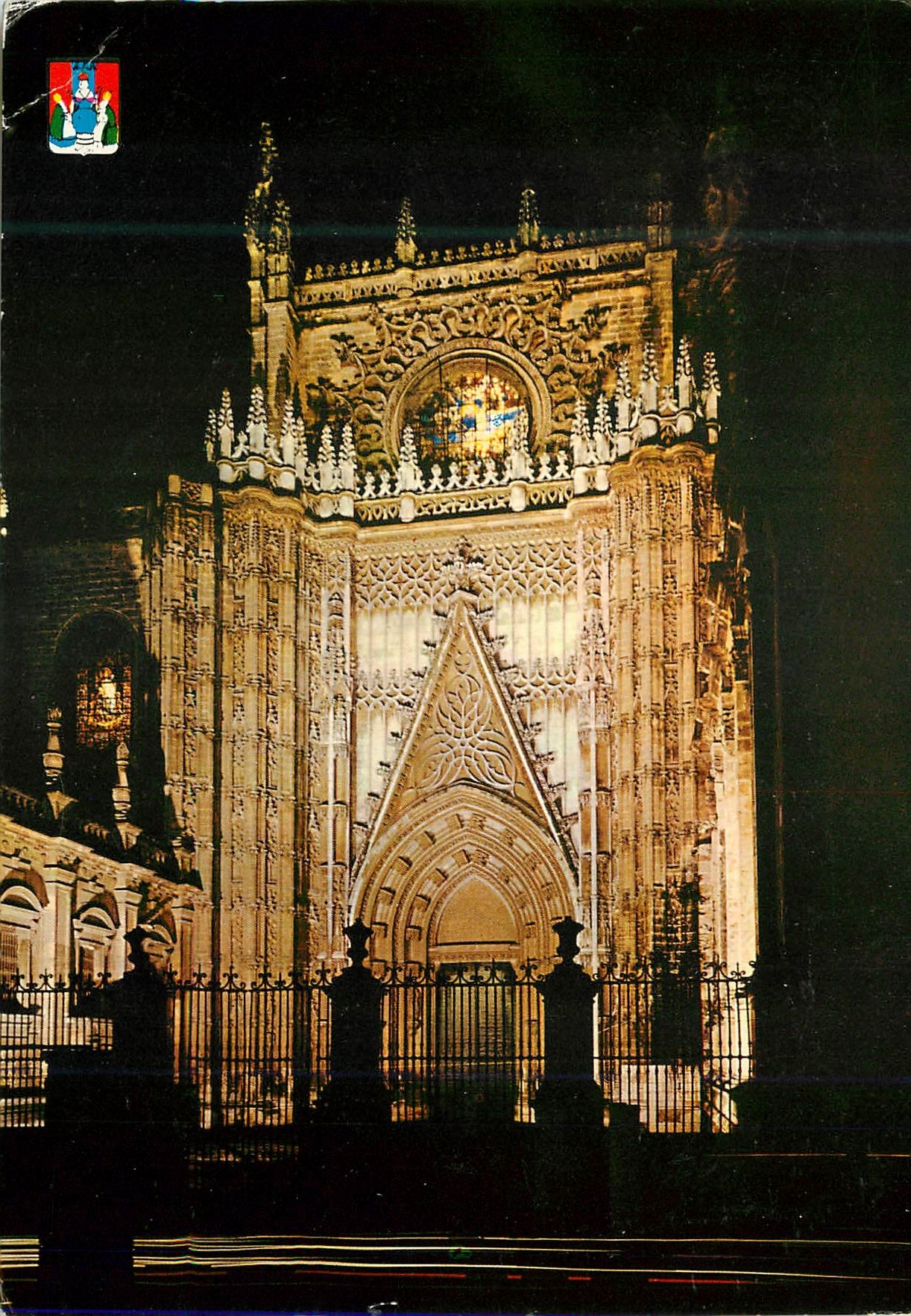 CPM Sevilla cathedral porte du prince vue nocturne