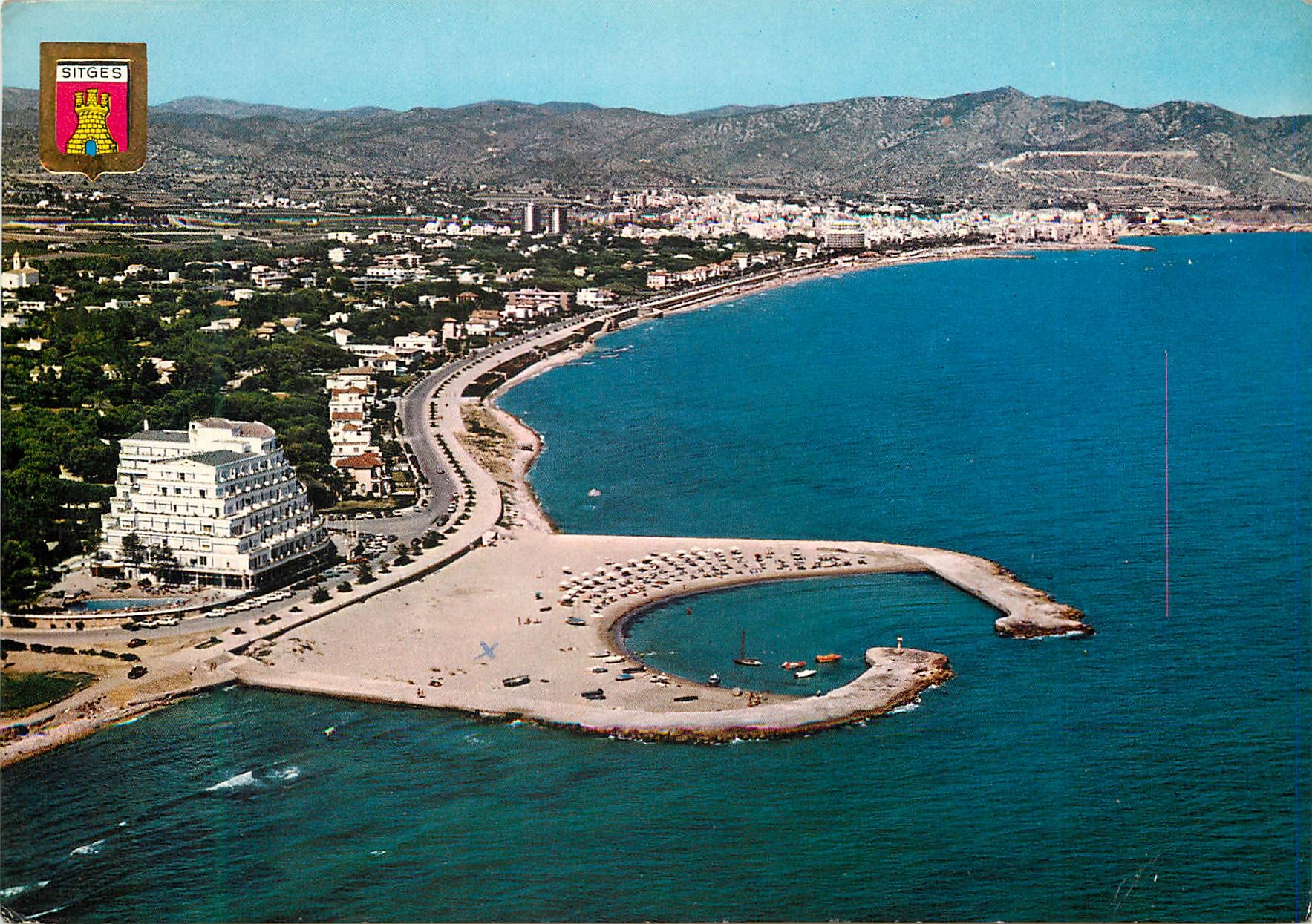 CPM Sitges playa de oro vue aerienne