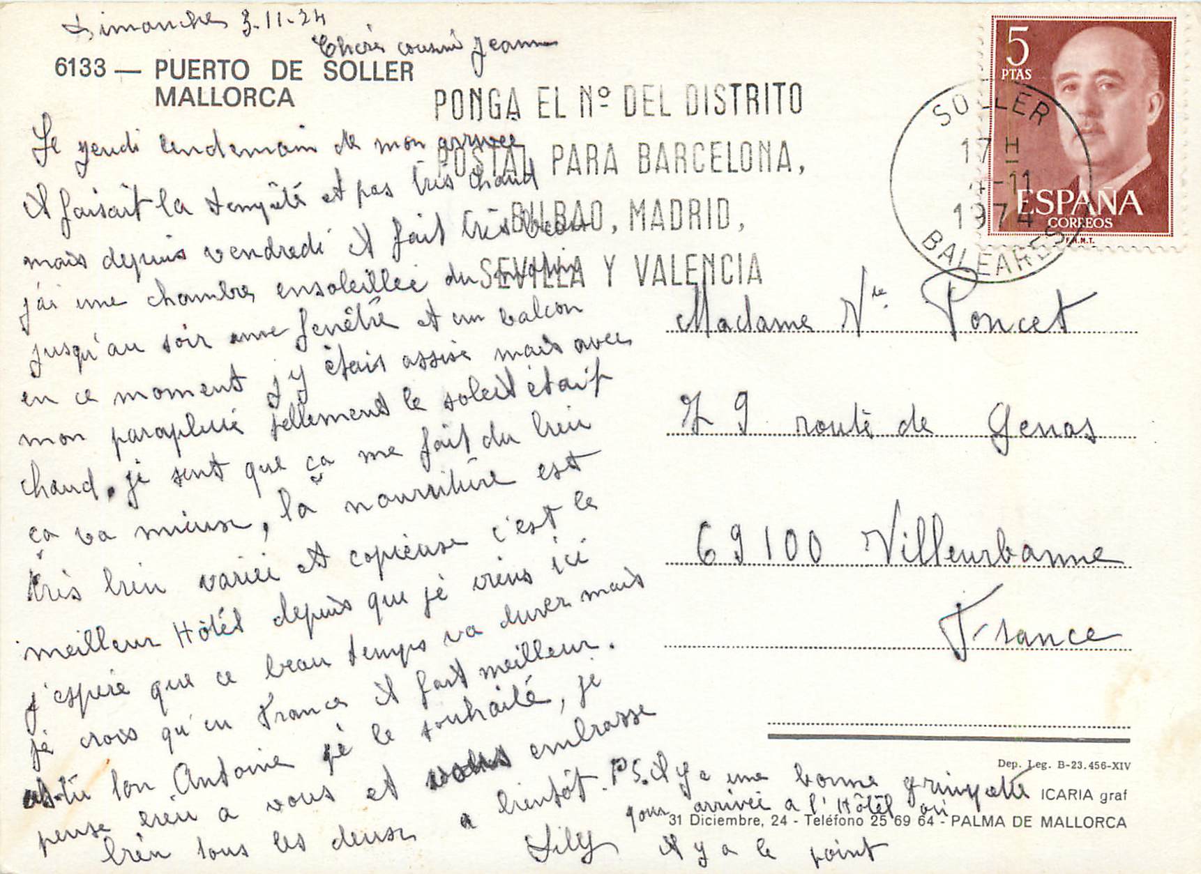 CPM Mallorca port de sollers — Rückseite