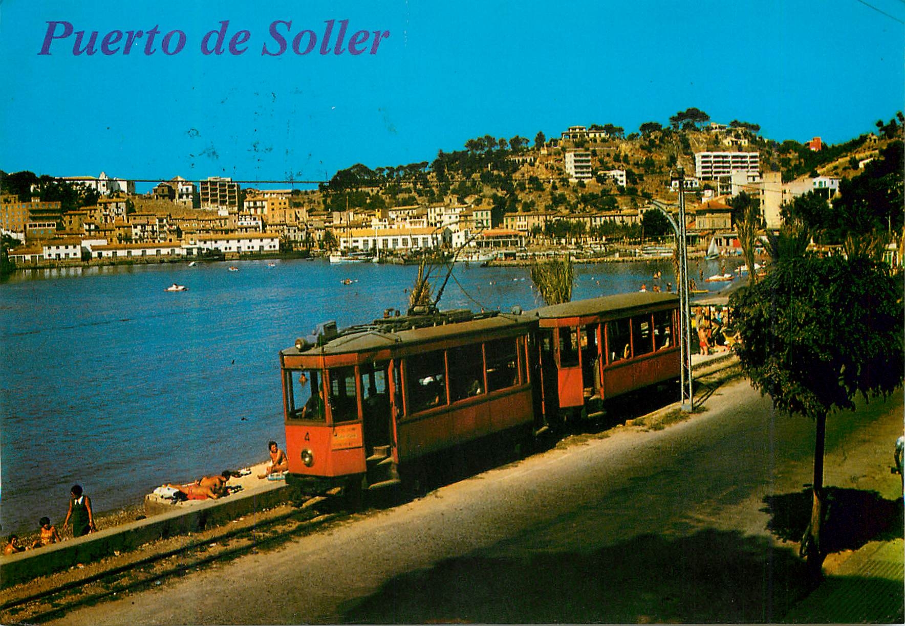 CPM Mallorca port de sollers detail del puero Train Tramway