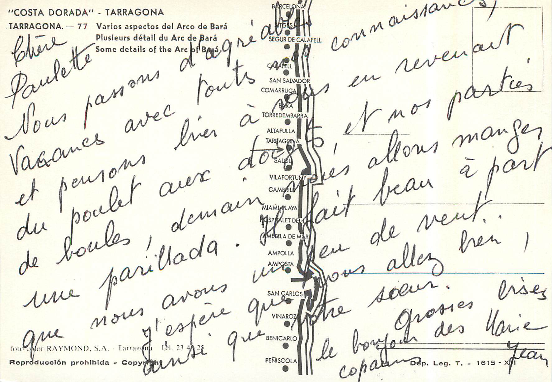 CPM Tarragona (Costa Dorada) Plusieurs detail du Arc de Bara — Rückseite