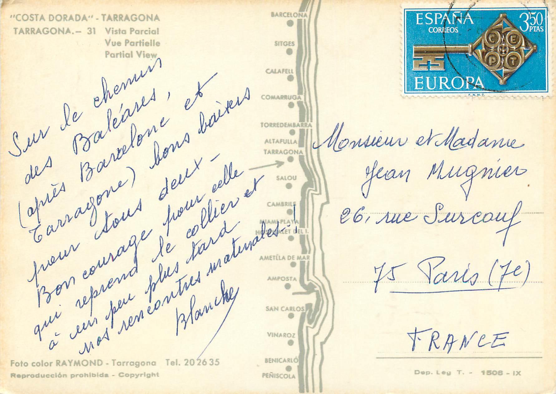 CPM Tarragona (Costa Dorada) Vue partielle — Rückseite