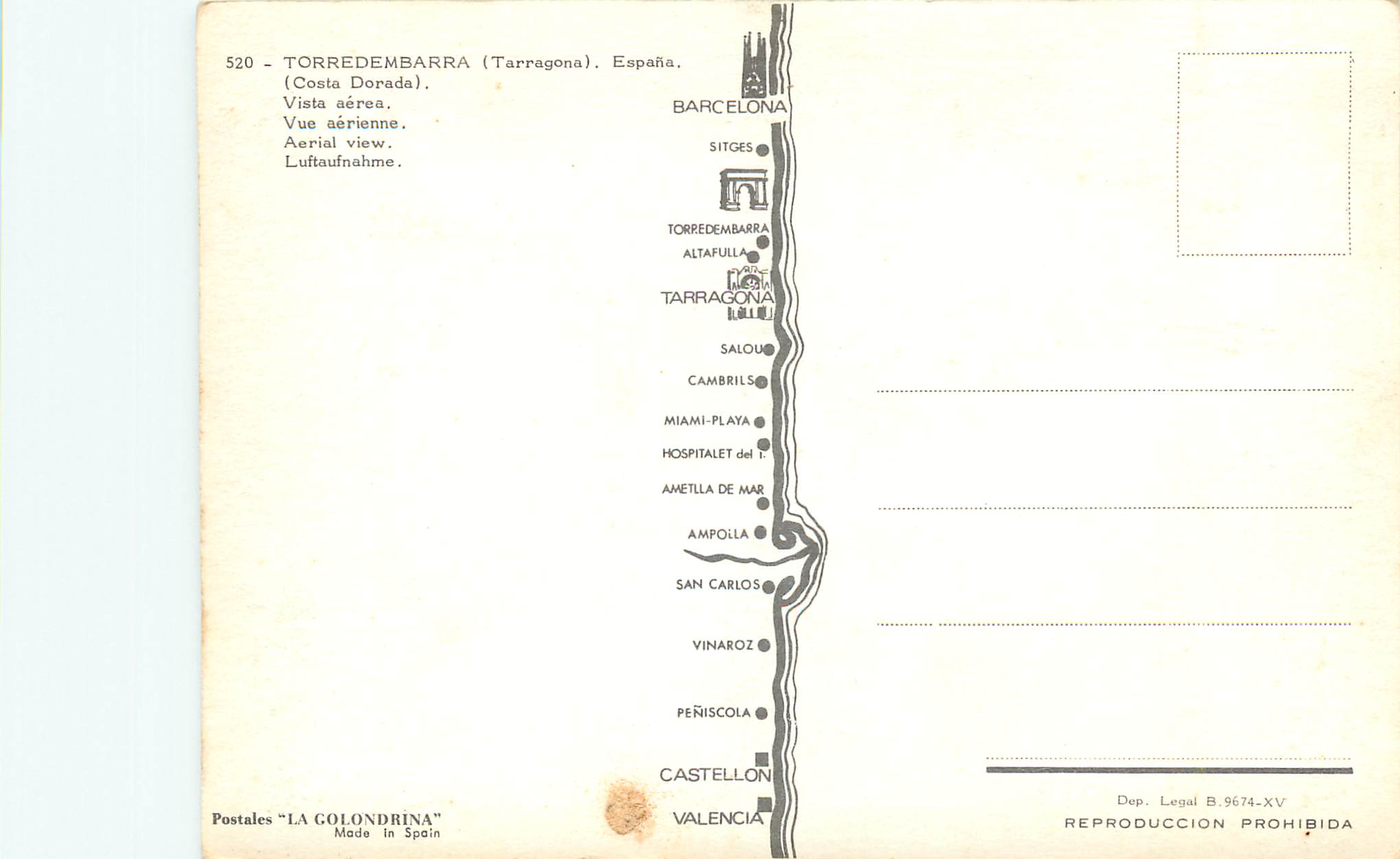 CPM Toledo Vue aerienne — Rückseite