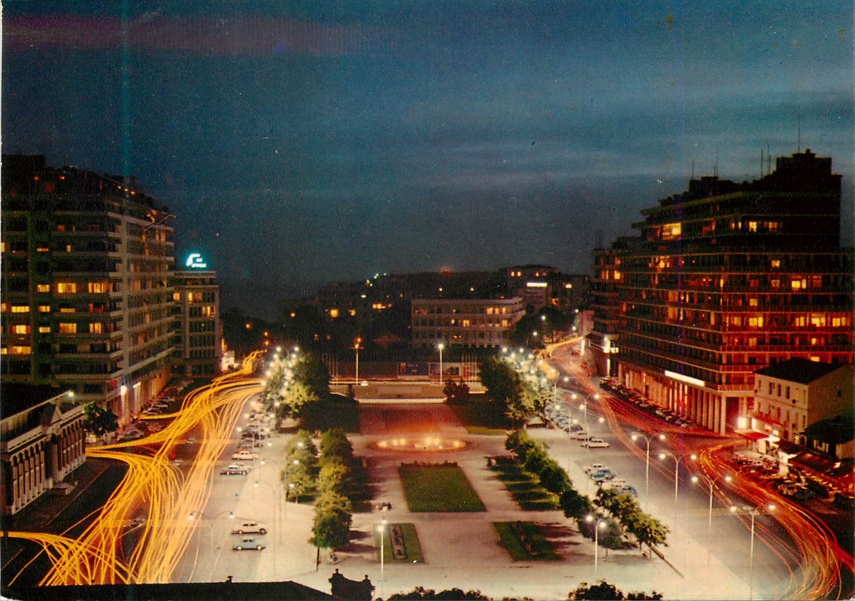 CPM Senegal Dakar Place de l'Independance la nuit