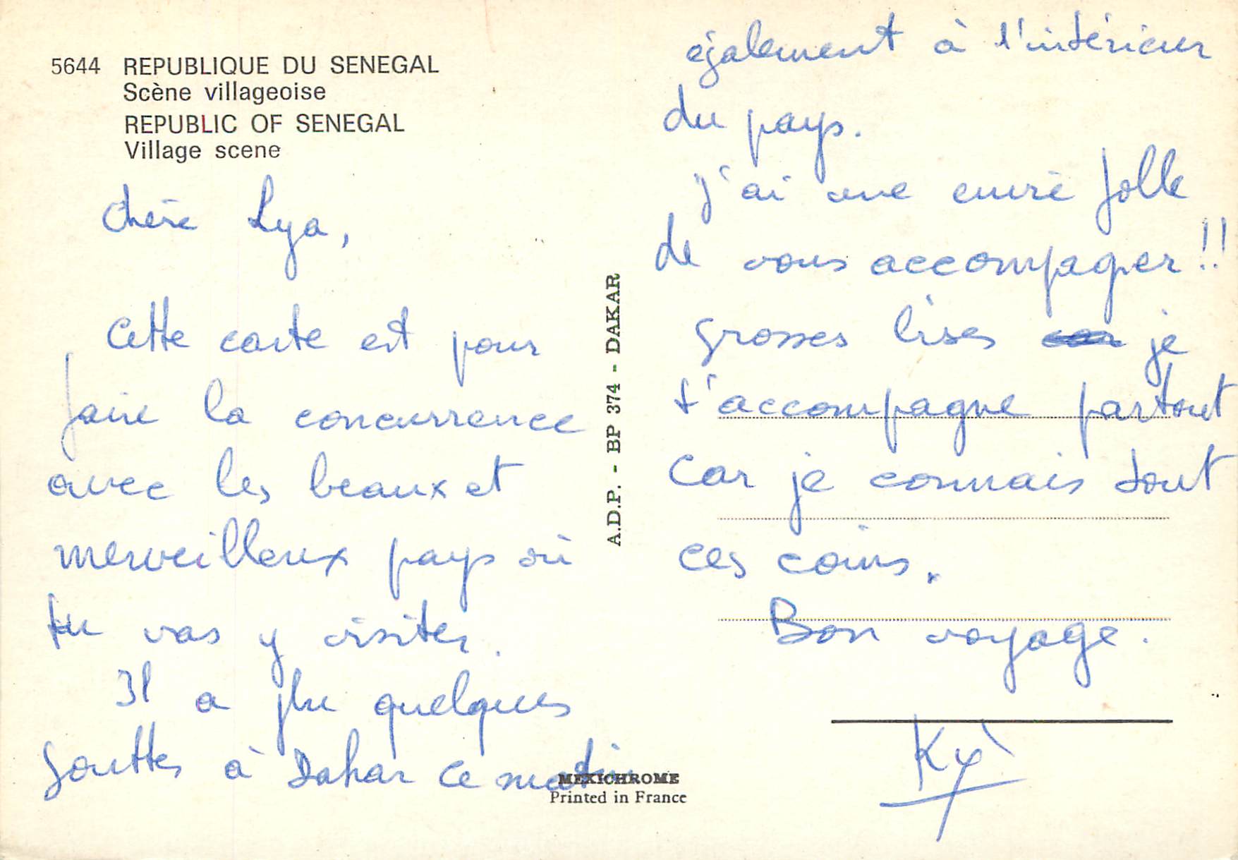 CPM Senegal Scene villageoise — Rückseite