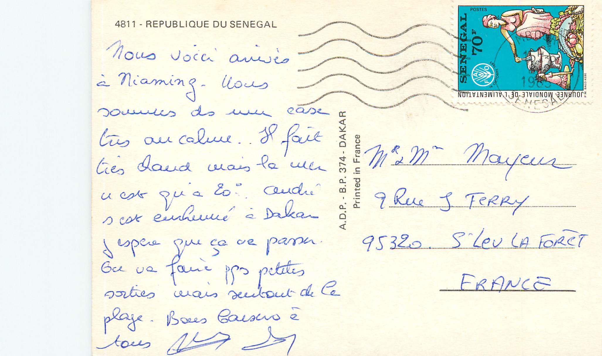 CPM Senegal — Rückseite