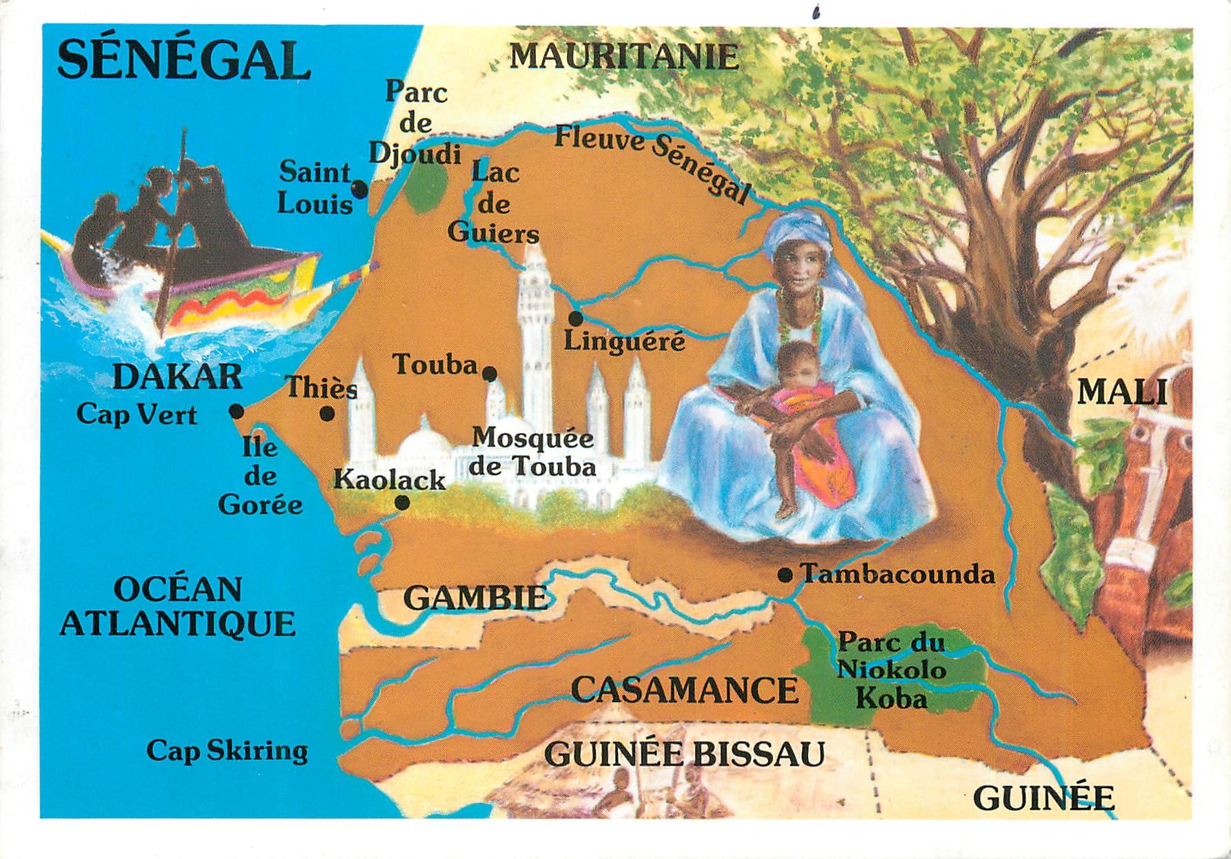 CPM Senegal Mauritanie Dakar Guinee Gambie Linguere Thies Touba Touba Tambacounda Parc de Djoudi Saint Louis