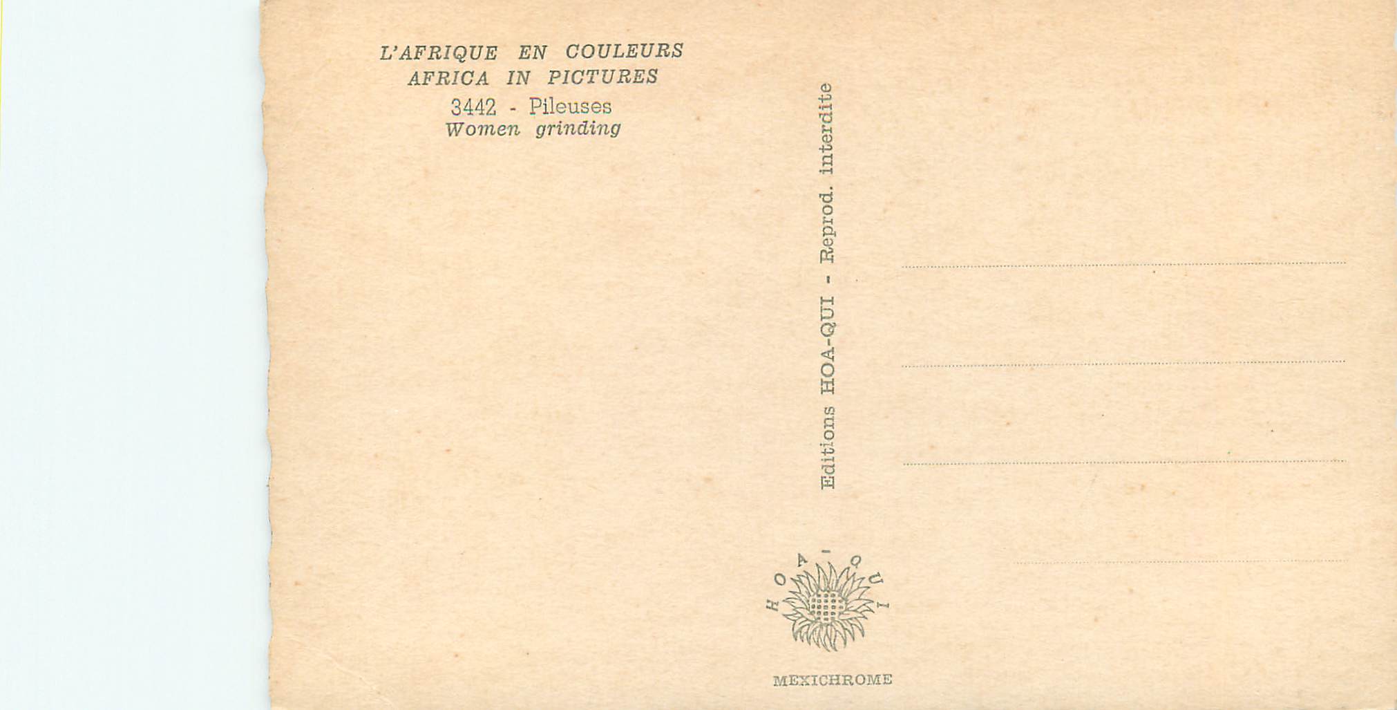 CPM Senegal Pileuse — Verso