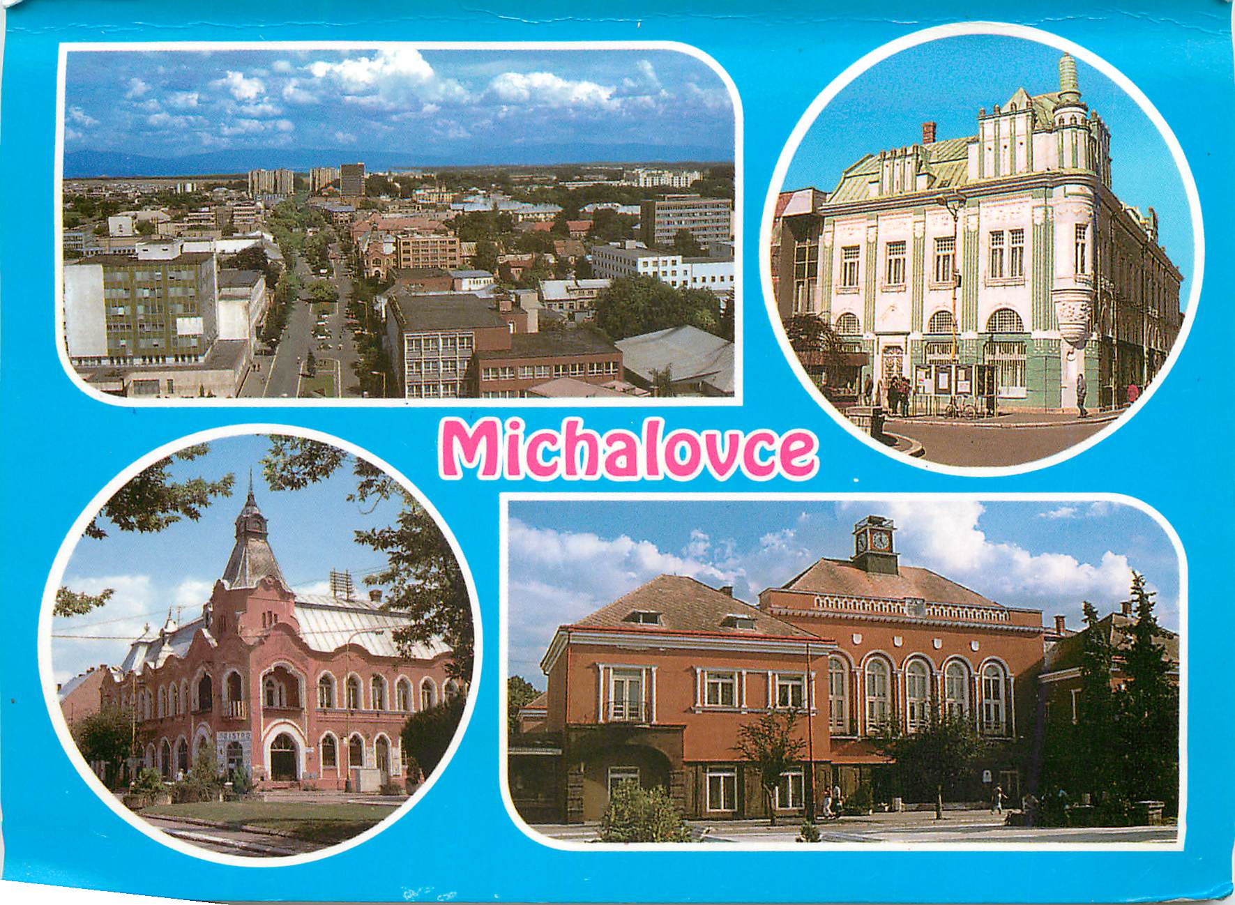 Michalovce — vue panoramique et bâtiments — éditeur Cuper, série 080 01 PREŠOV