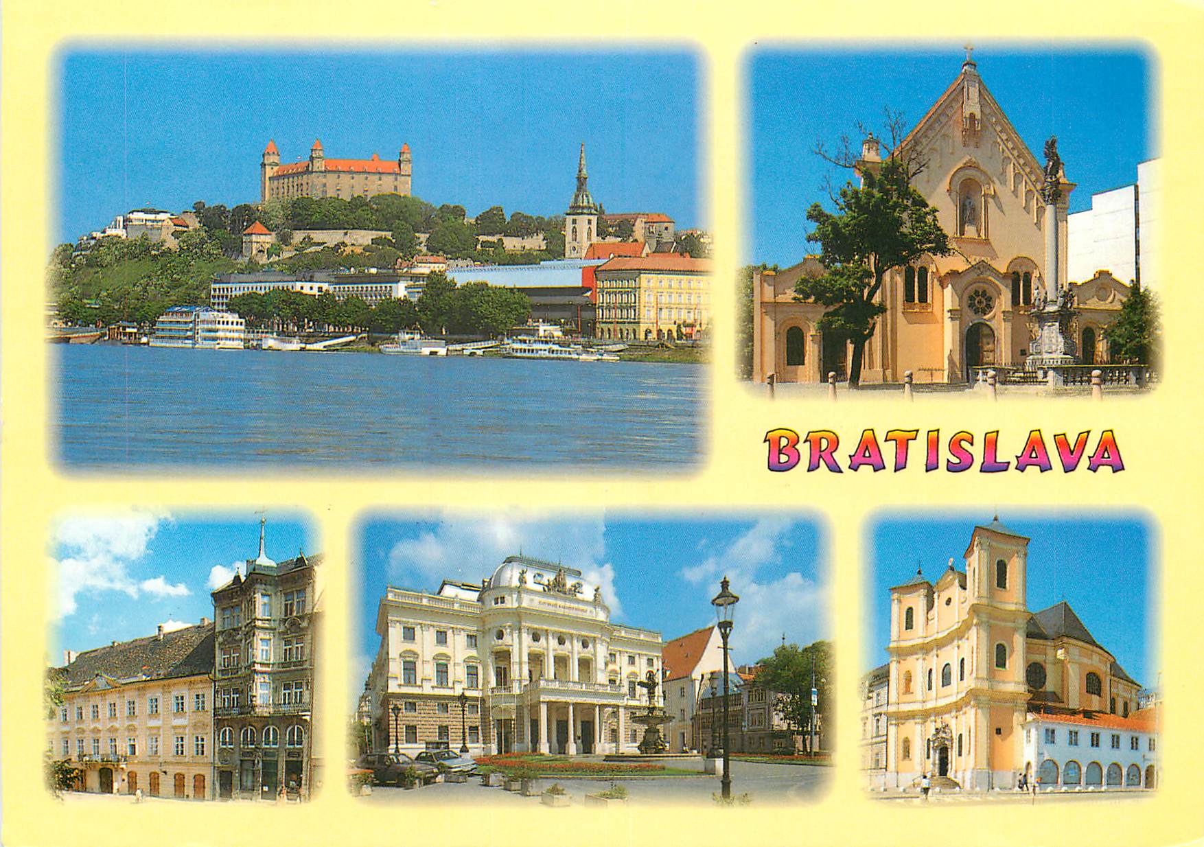 Bratislava — vue panoramique avec château, églises et bâtiments — éditeur Fotobal Skalica, n° 94290