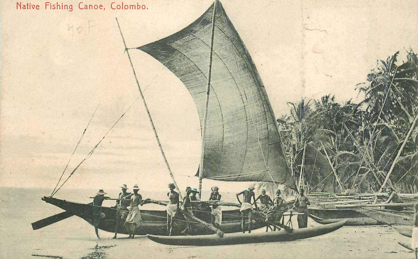 CPA Sri Lanka Colombo Native Fishing Canoe Bateau