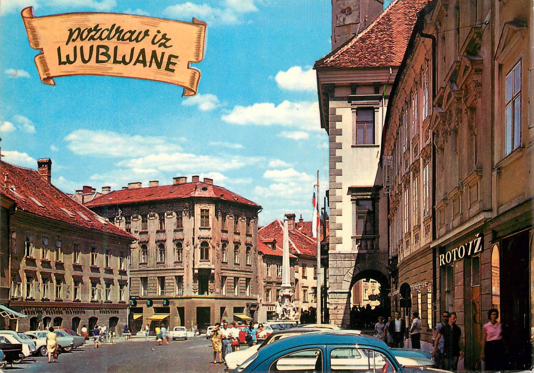 Vue de la place centrale de Ljubljane — éditeur ROTOVŽ
