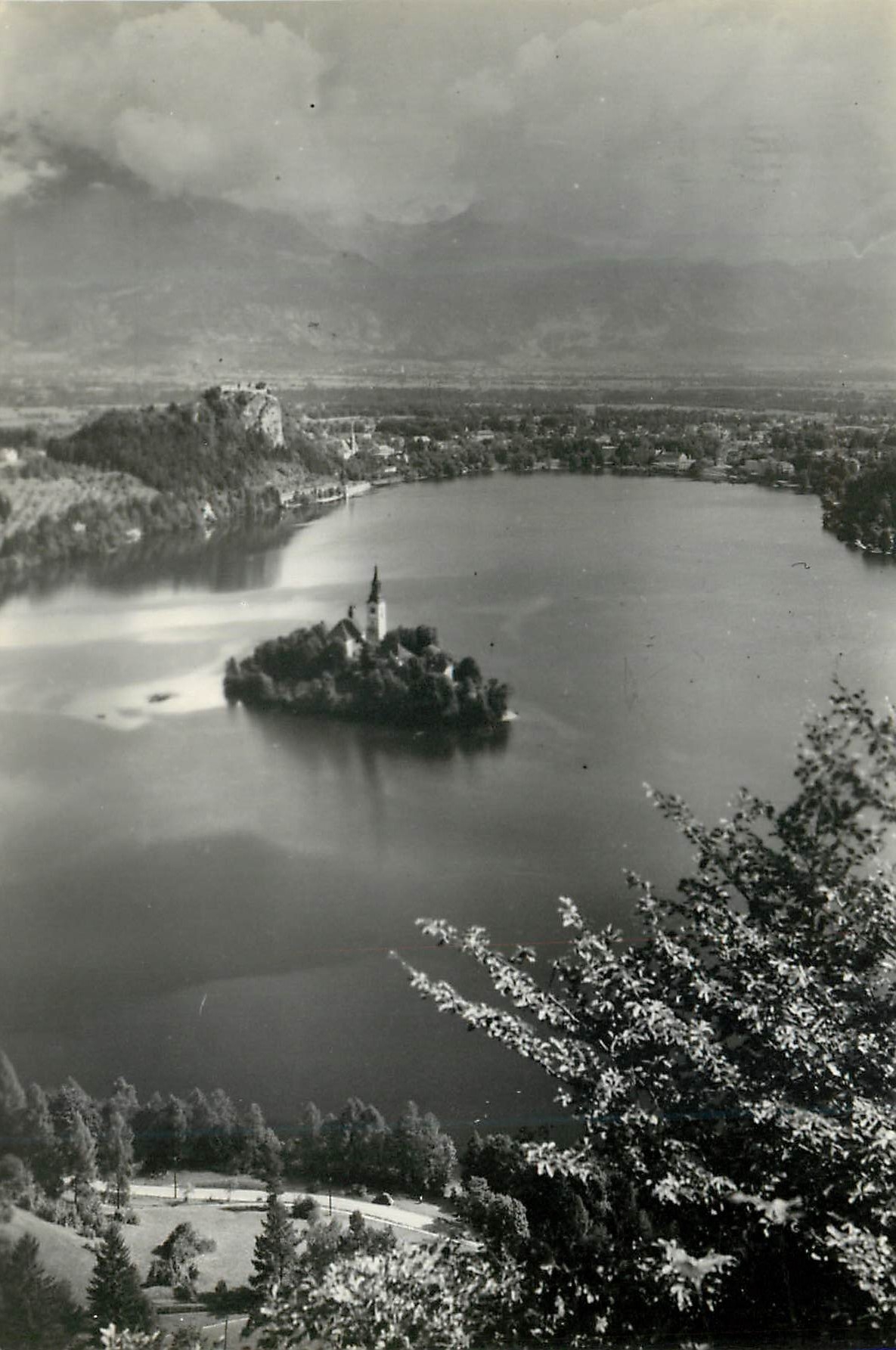 Bled — See Bled mit der Insel und dem Schloss — Papierfoto, Nr. 2710