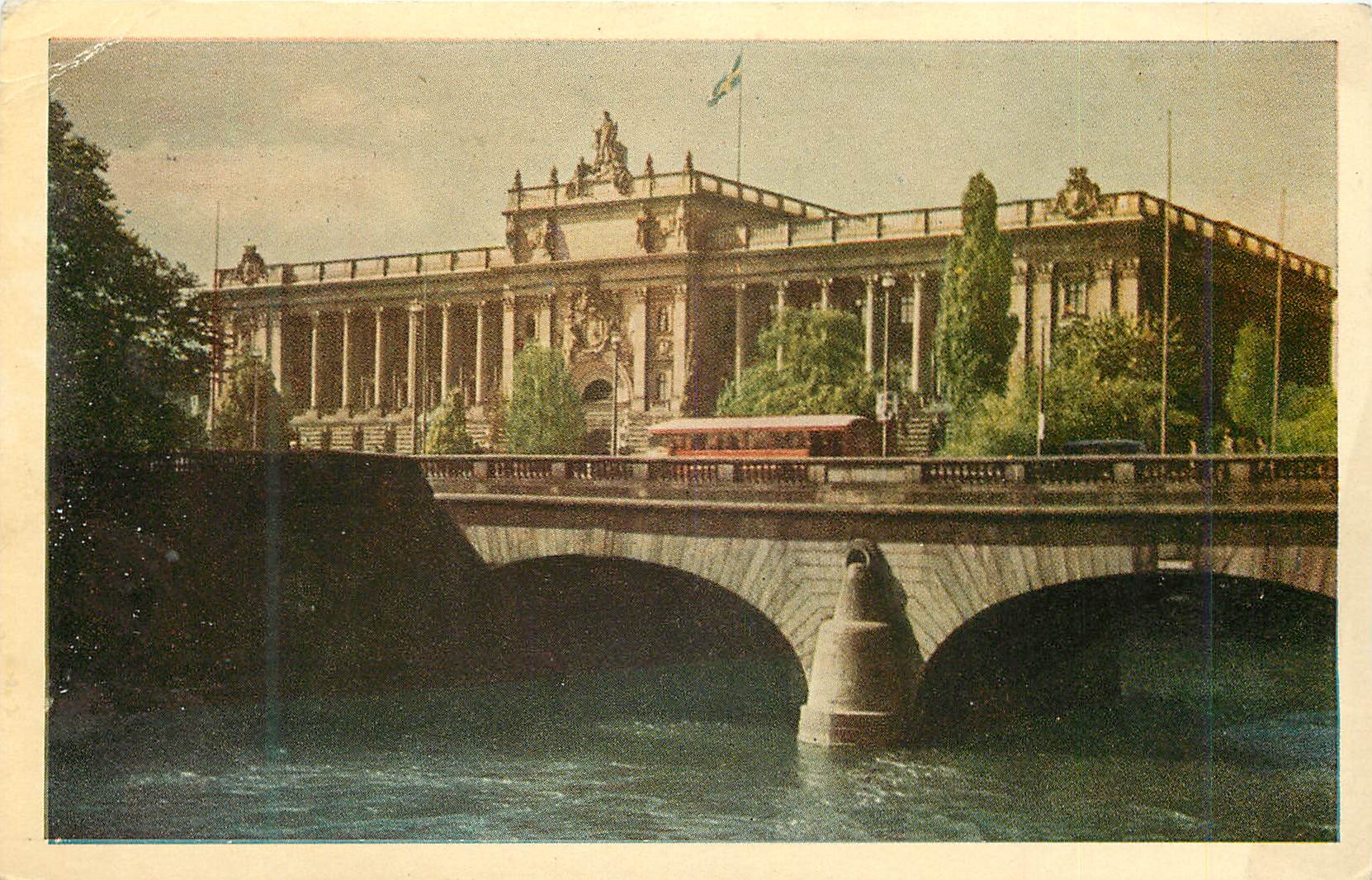 CPA La Chambre des Deputes et le pont Norrbro