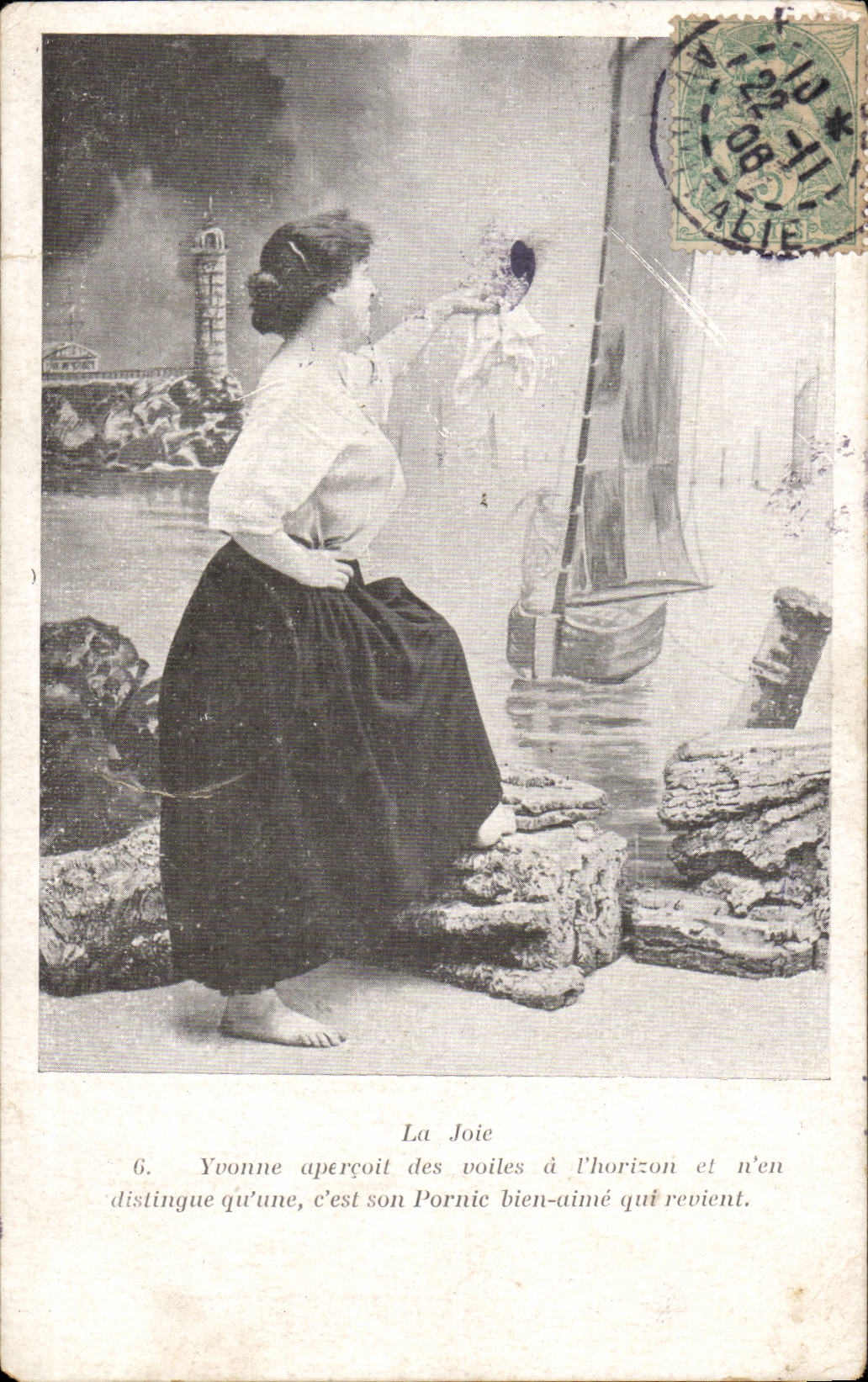 La Joie — Yvonne aperçoit des voiles à l'horizon — éditeur non visible, n°6