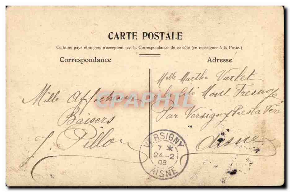Fantaisie - Enfants - merci ma bon Riquet tu es gentil tout plein -Marthe Varlet - CPA  — Verso