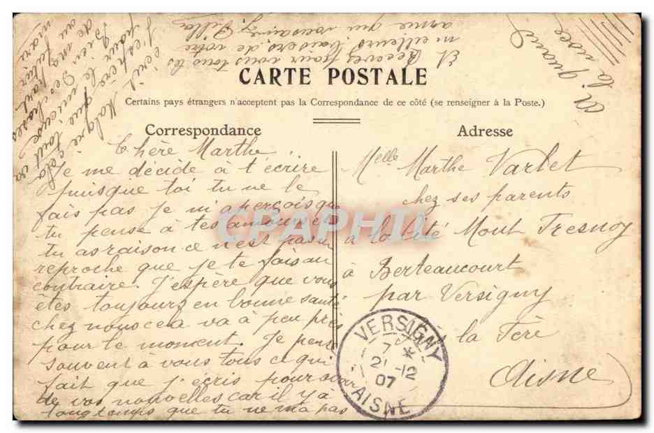 Fantaisie -Enfants - children - Charles Grand travailleur bechait eperdument - -Marthe Varlet - CPA  — Verso