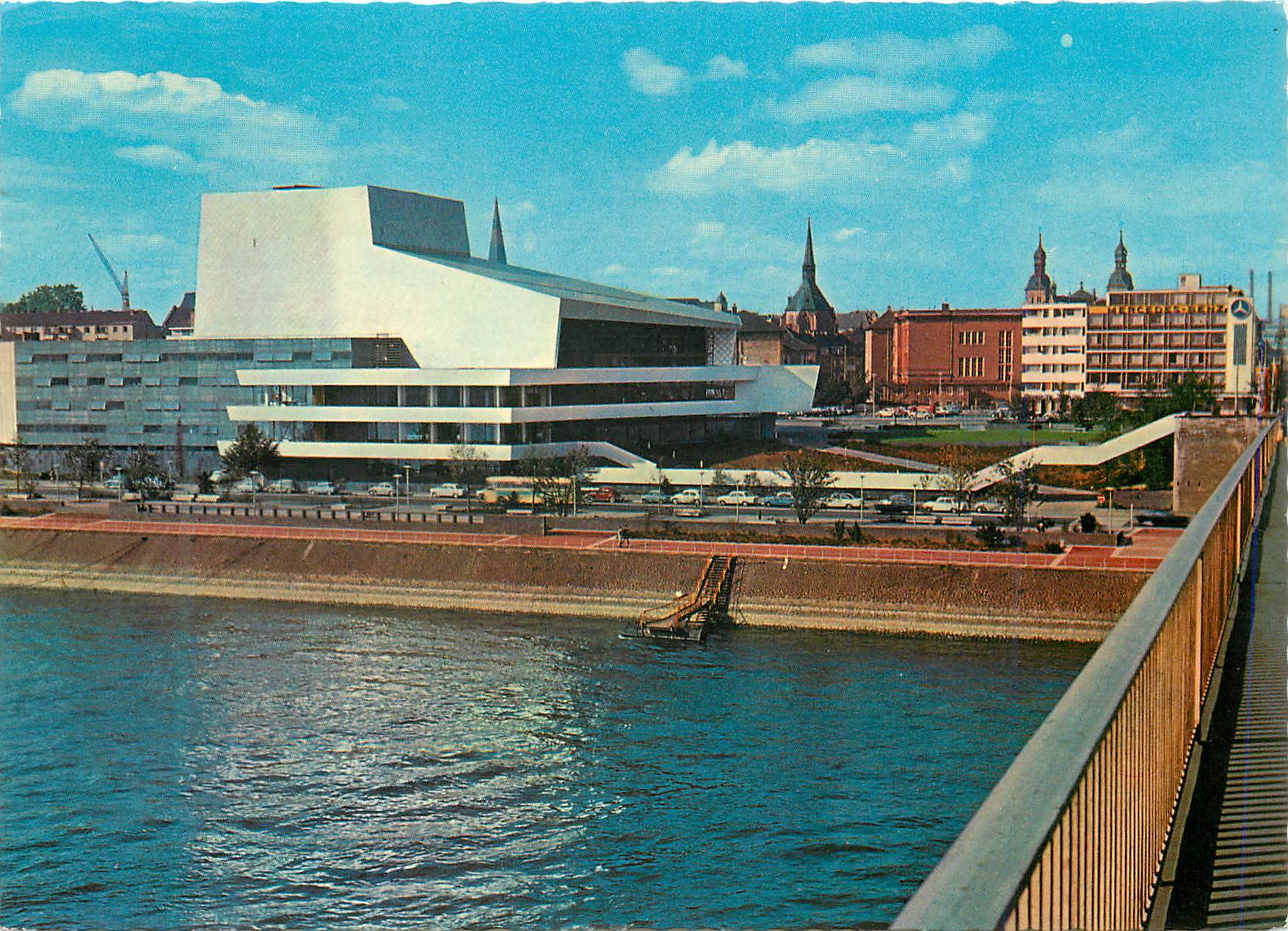 CPM Bonn am Rhein rheinansicht mit theatre Bateau