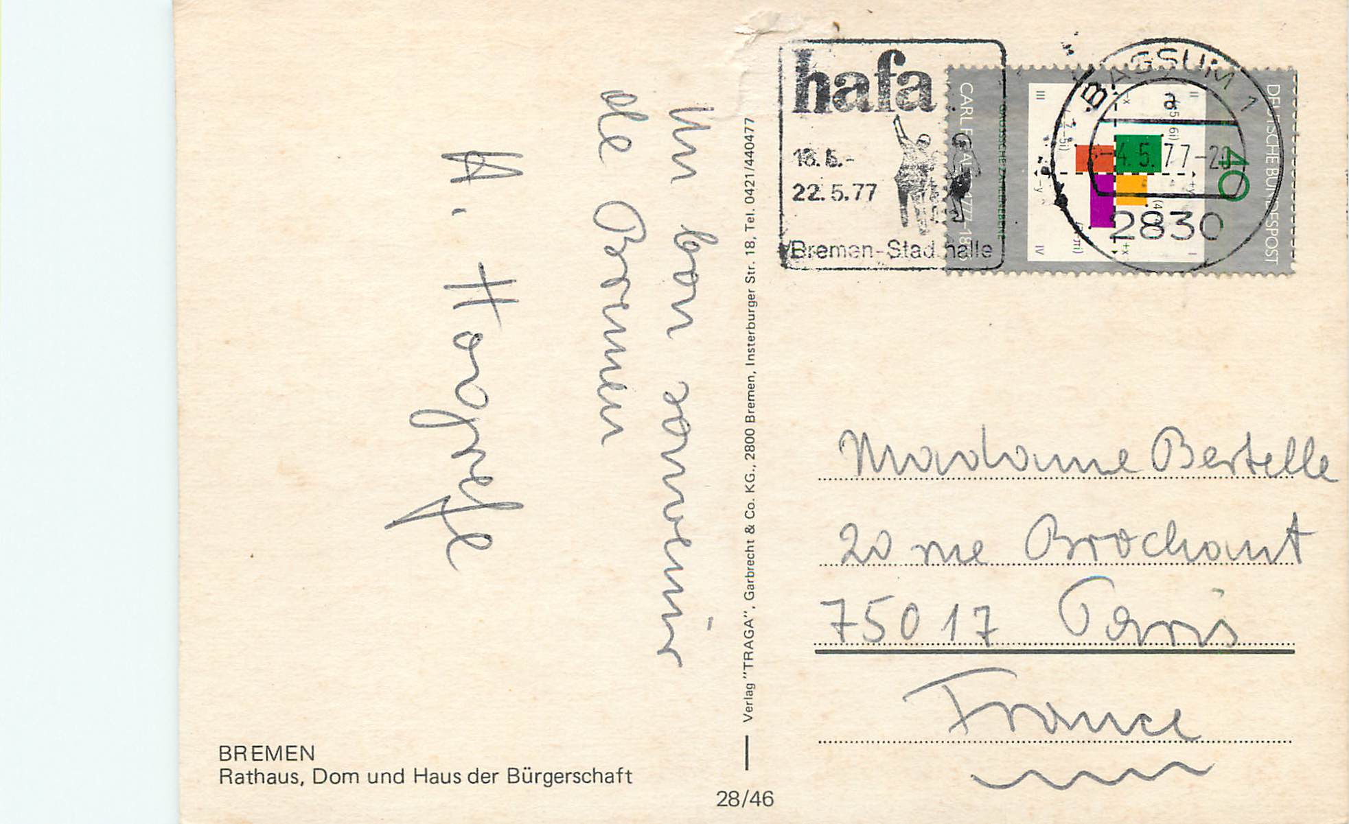 CPM Bremen rathaus dom und haus der burgerschaft — Rückseite