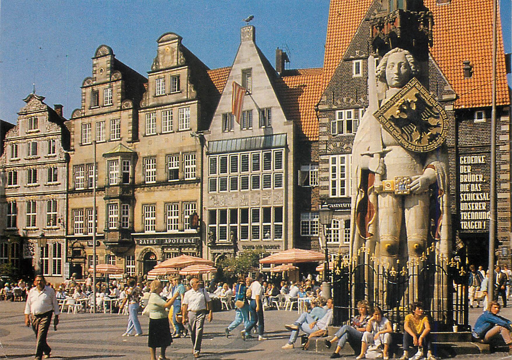 CPM Bremen freie hansestadt Bremen westseite des markiplatz mit roland